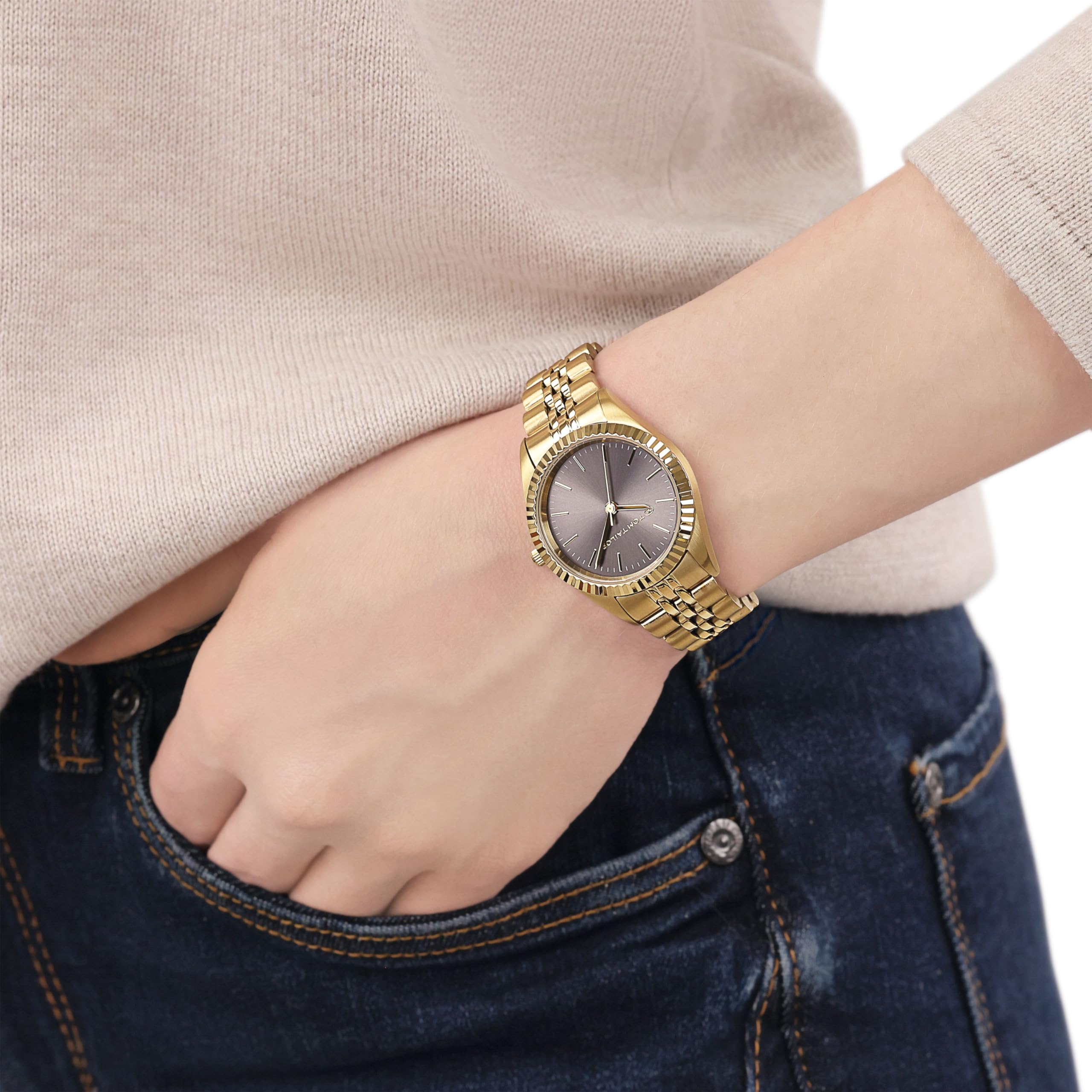 TOM TAILOR - Damen Quarz Armbanduhr - Edelstahl Gehäuse - Edelstahl Armband - Wasserdicht 3 Bar
