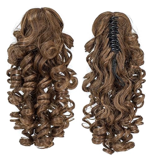 Miniatura 1 de SWACC - Extensiones de cola de caballo de 12 pulgadas con clip de pinza, cabello sintético rizado