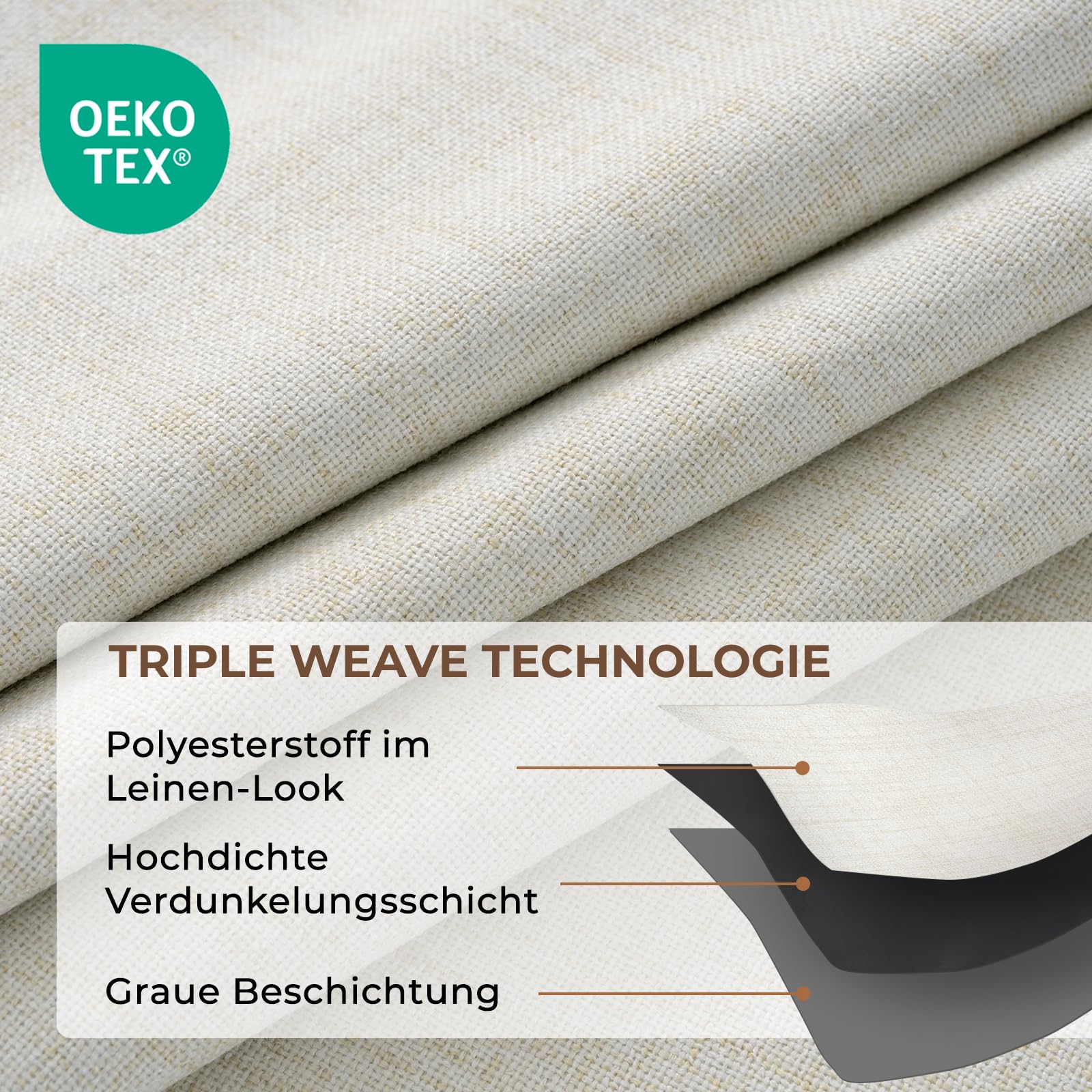 INOVADAY 100% Verdunkelungsvorhänge 2 Stück 245 cm Lang,Vorhang Blickdicht Thermovorhang Kälteschutz Vorhang Hellbeige,Gardinen Schlafzimmer Wohnzimmer,H 245 x B 140 cm