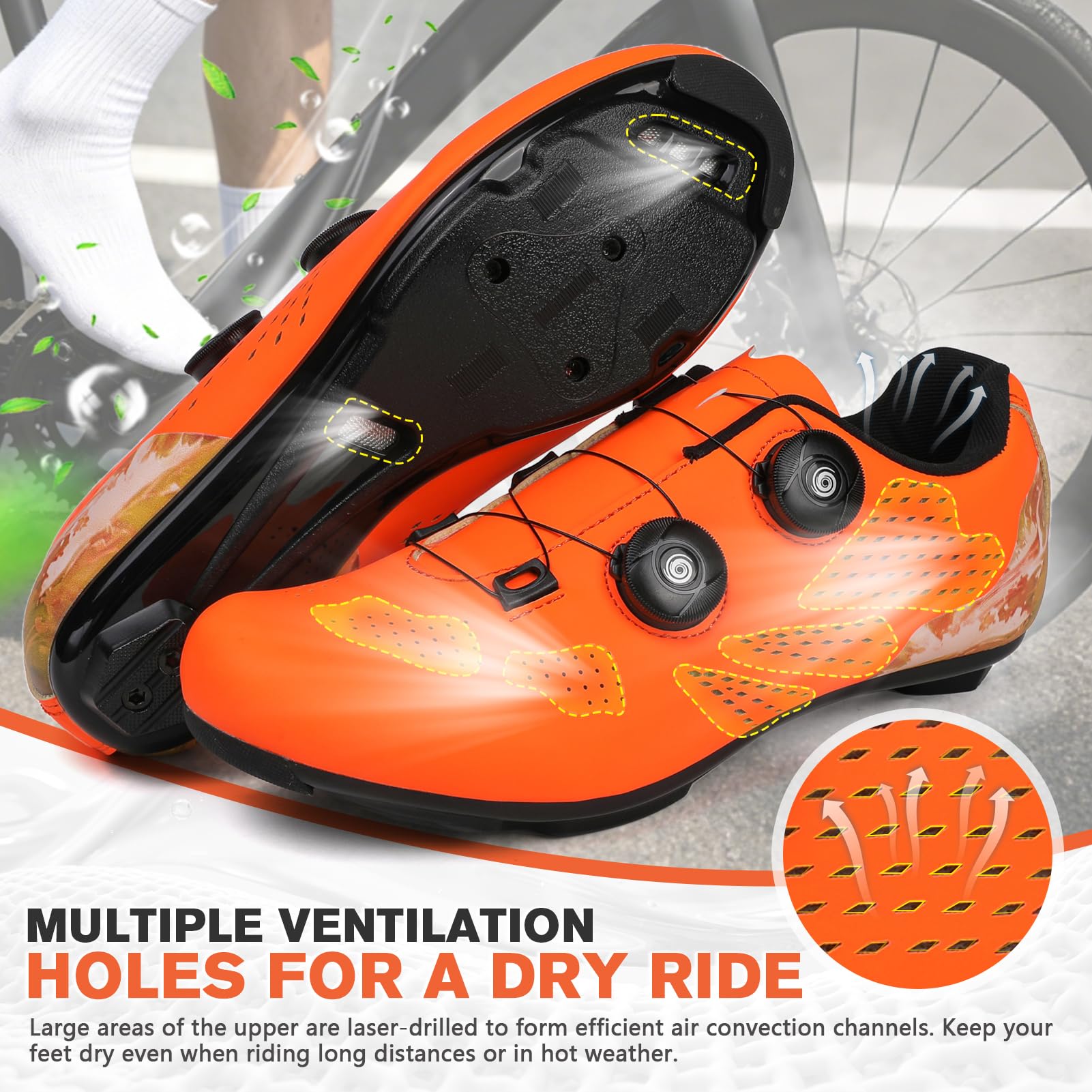 Strada Scarpe da Ciclismo, Uomo Donna Scarpes da Bici Professionali, Sneakers da Ginnastica per Bicycle da Esterno PRO Unisex Compatibili con Tutti i Modelli SPD-SL e Look