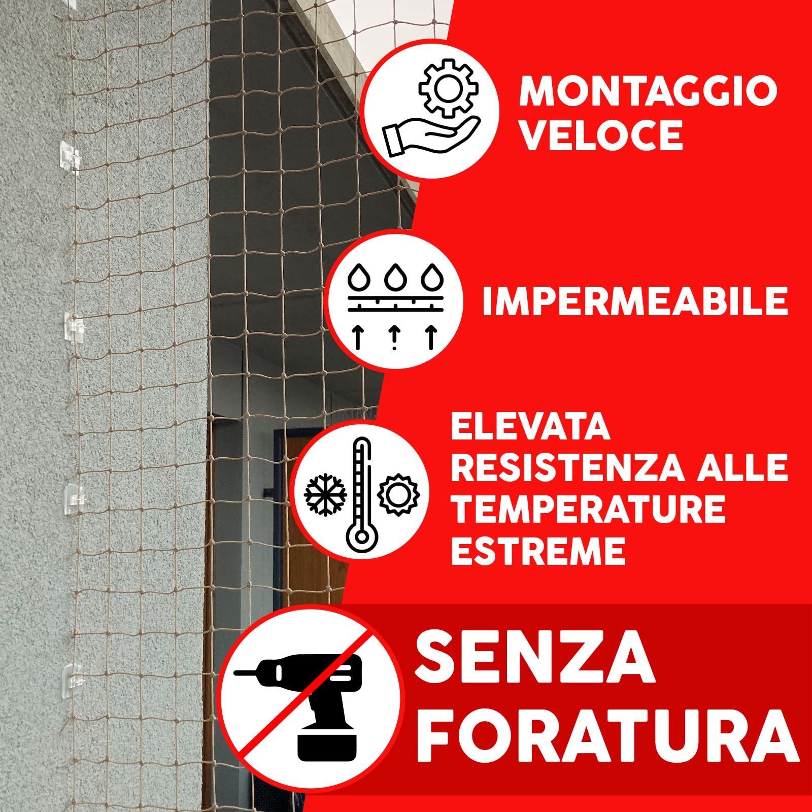 50 pezzi di ganci adesivi con 30ml di colla per montaggio, extra resistenti, per rete per gatti sul balcone – senza forare, trasparenti, resistenti agli agenti atmosferici, montaggio facile e veloce
