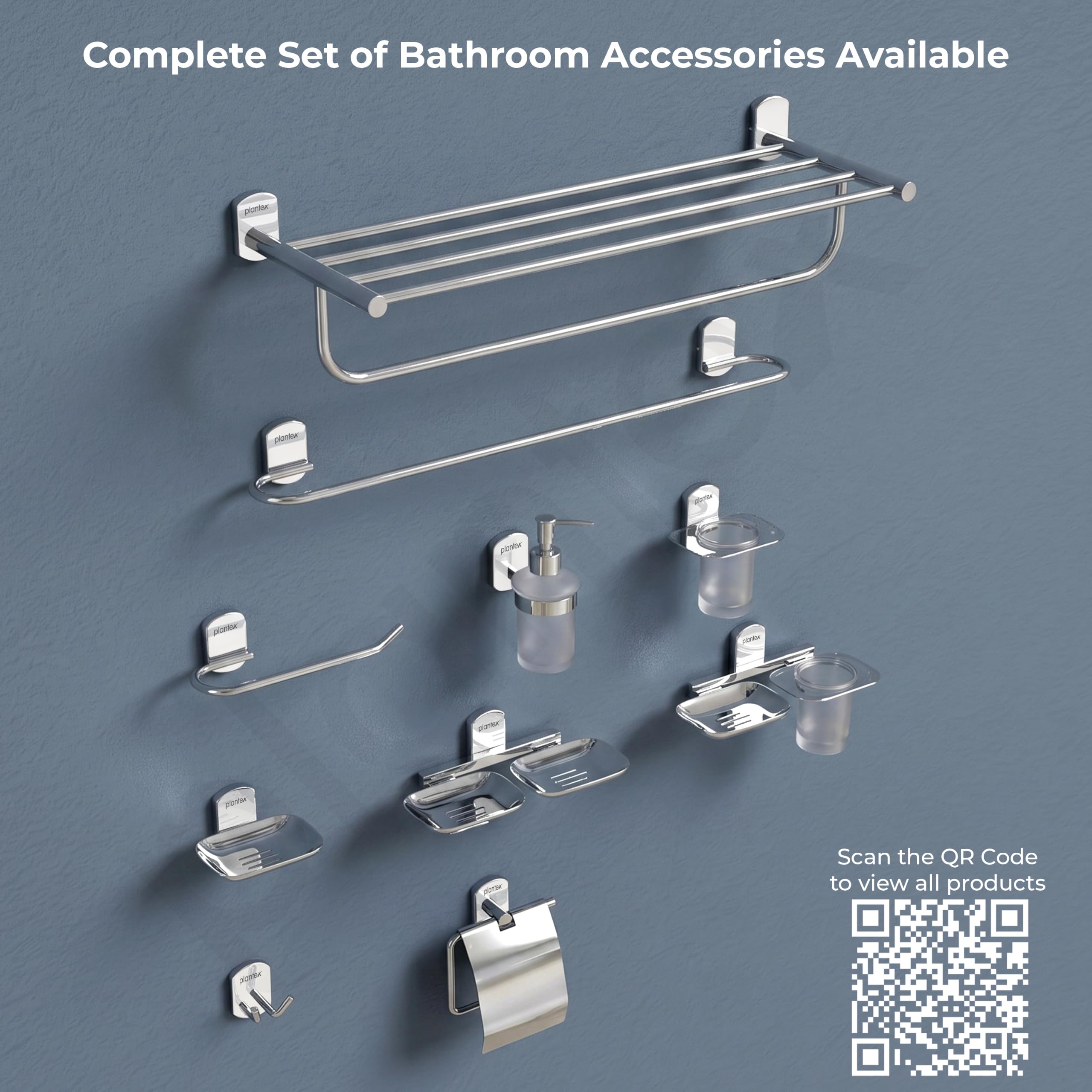 Plantex 304 Grade Stainless Steel Glass Tumbler Holder/Tooth Brush Holder for Bathroom/Bathroom Accessories - Pack of 1 Parv(Chrome) 1