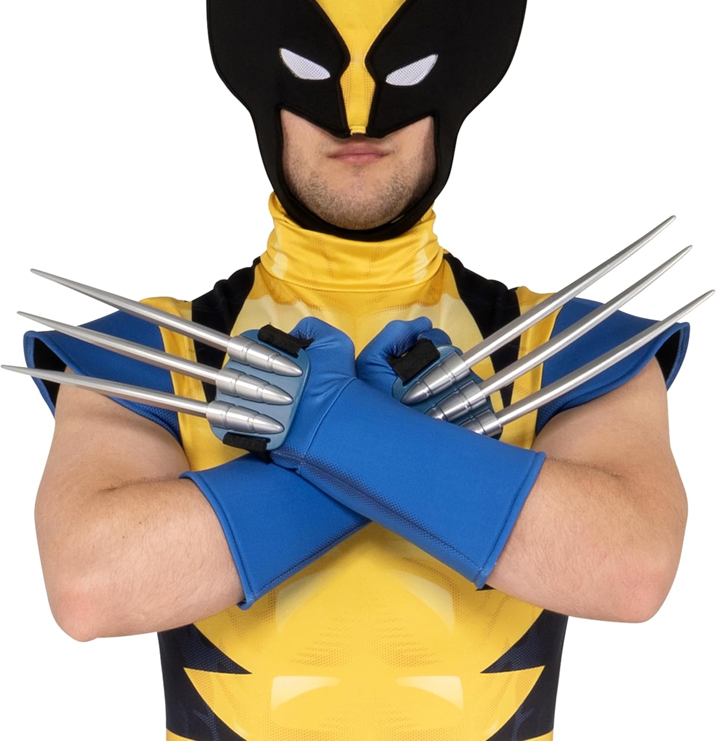 MARVEL Wolverine Official Adult Deluxe Zentai Halloween Costume-Deluxe Two-Way Stretch Spandex Suit with Gloves and Claws