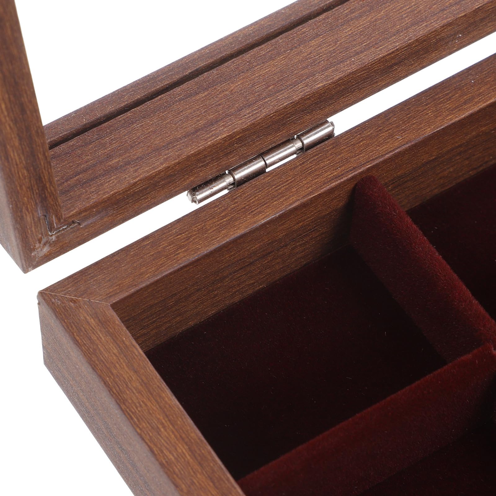 Compartiments Boîte à Thé Bois avec Couvercle Transparent Rangement Thé Épices et Sachets Style Rustique Bois de Noisetier pour Cuisine ou Bureau