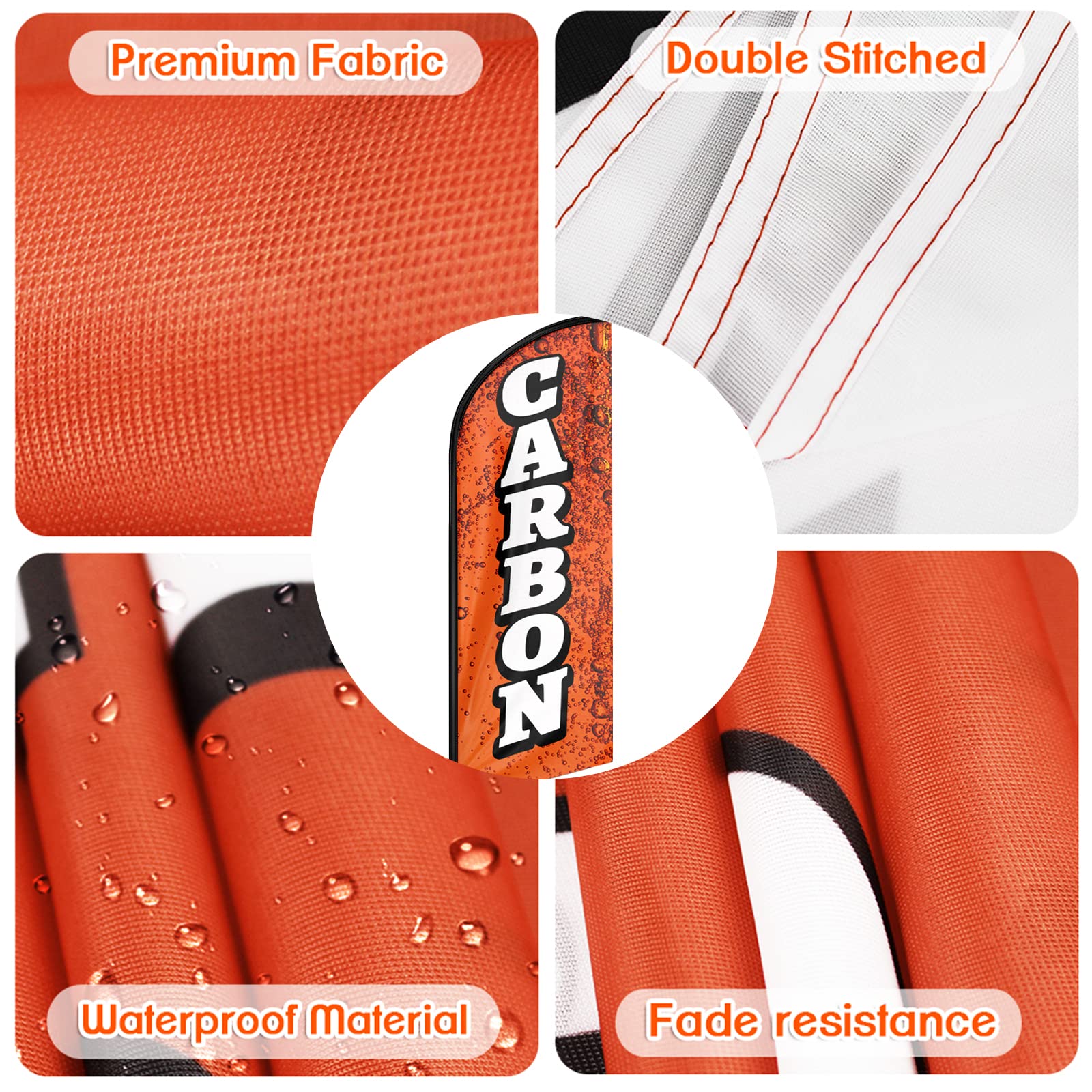 Bandiera in carbonio Swooper, bandiera pubblicitaria in carbonio da 30 m con kit di asta, picchetto, segni di carbonio bandiera piuma per aziende e vetrine