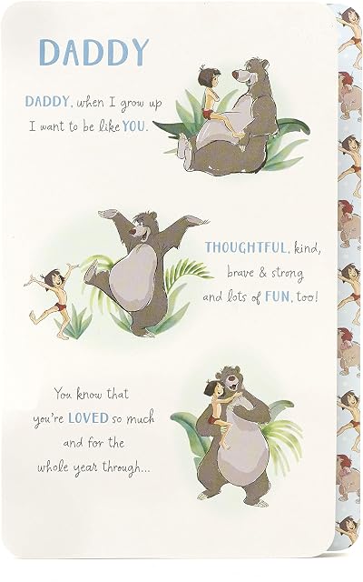 Daddy Birthday Card - Birthday Card for Daddy - The Jungle Book Card for Daddy - Disney Birthday Card for Daddy - Cute Birthday Card for Daddy - Birthday Card for Dad from Kid - Dad Birthday Card