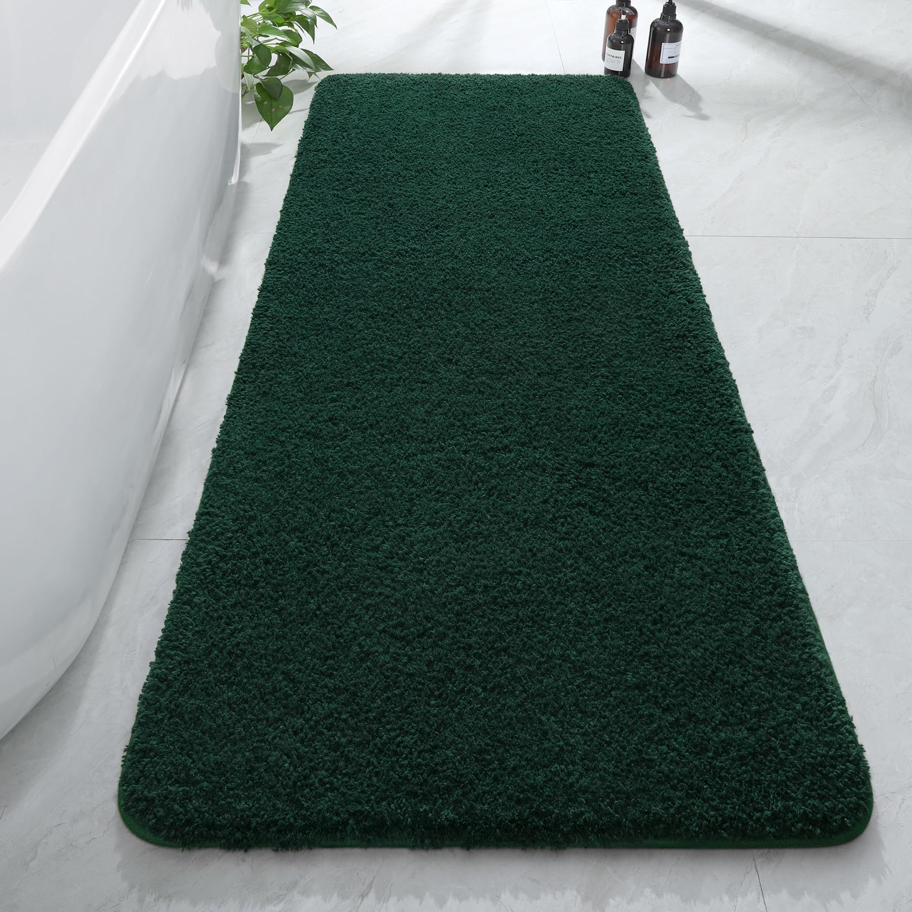 AROGAN Luxury Long Bathroom Runner Rug 24x60 Inch Thick Soft and Absorbent Non Slip Bath Mat Rubber Backing