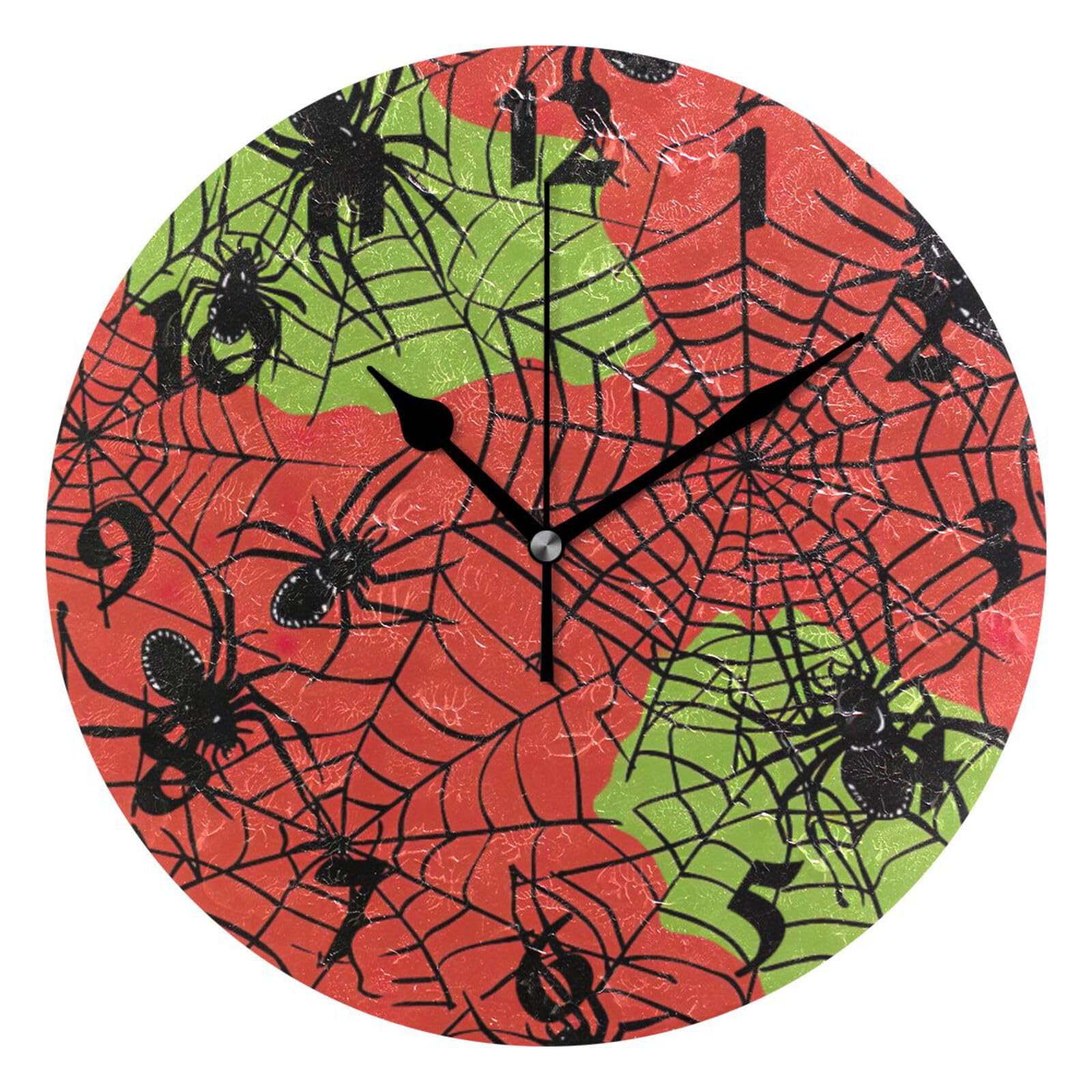 Horloge murale Halloween d'horreur pendule décorative silencieuse pour salon maison