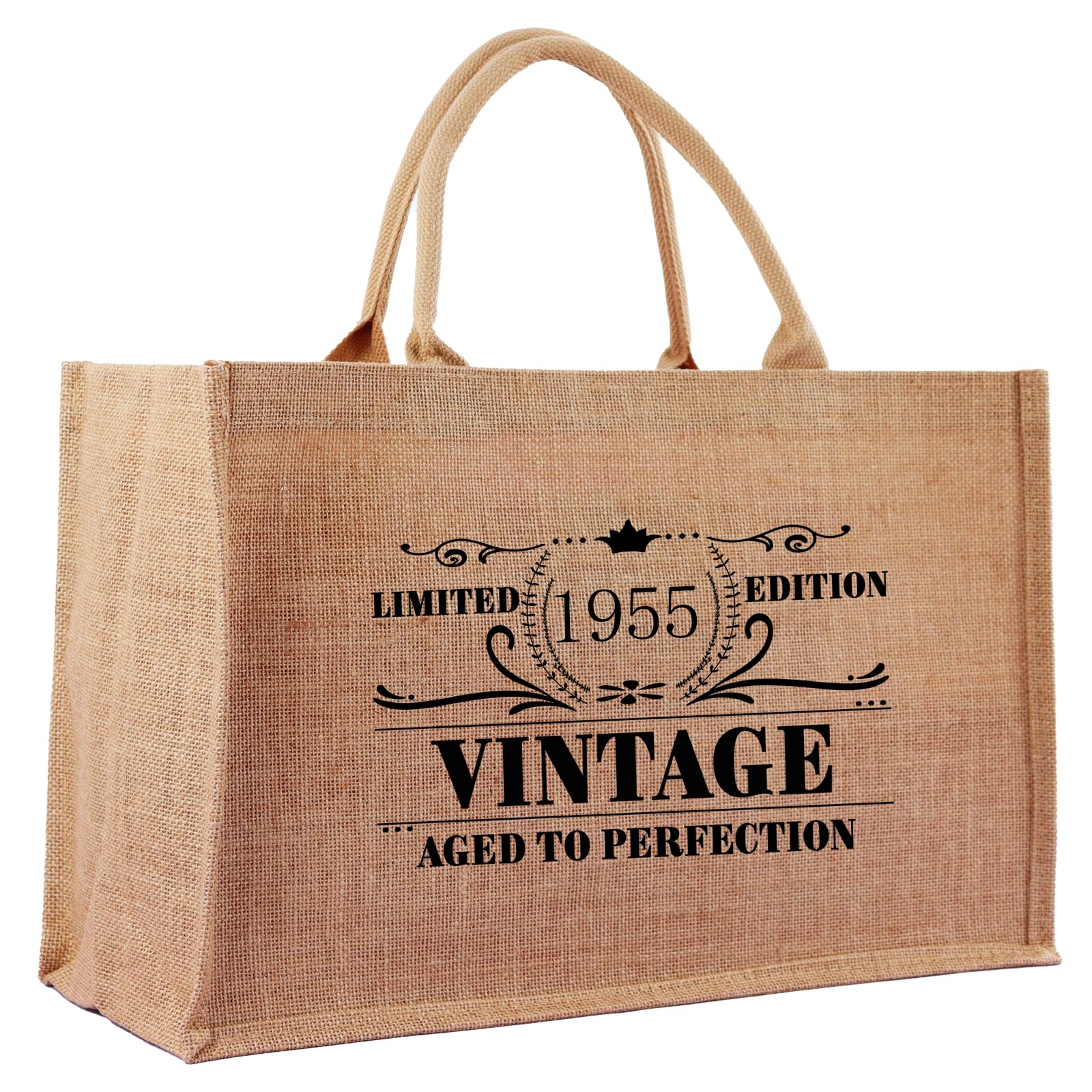 Qlvexkah 1935 1945 1955 1965 1975 1985 1995 Birthday Gifts for Women, Jute Tote Bags for Teacher, Women, Mom