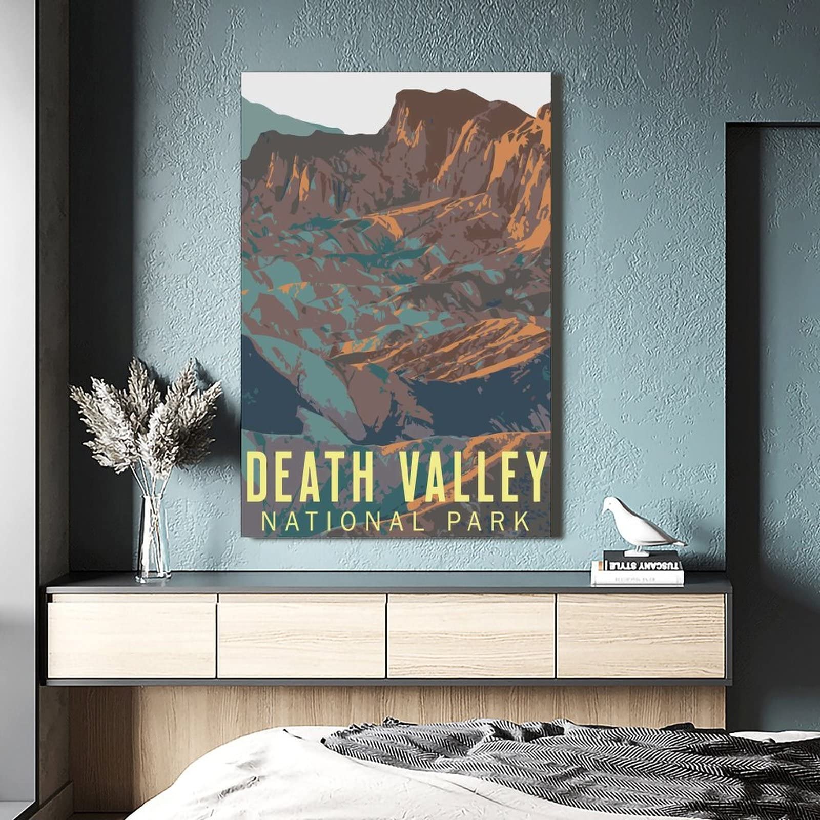 Cartel decorativo de viaje del Parque Nacional del Valle de la Muerte Cartel de viaje de la vendimia Póster de la lona moderna del dormitorio de la lona del arte de la