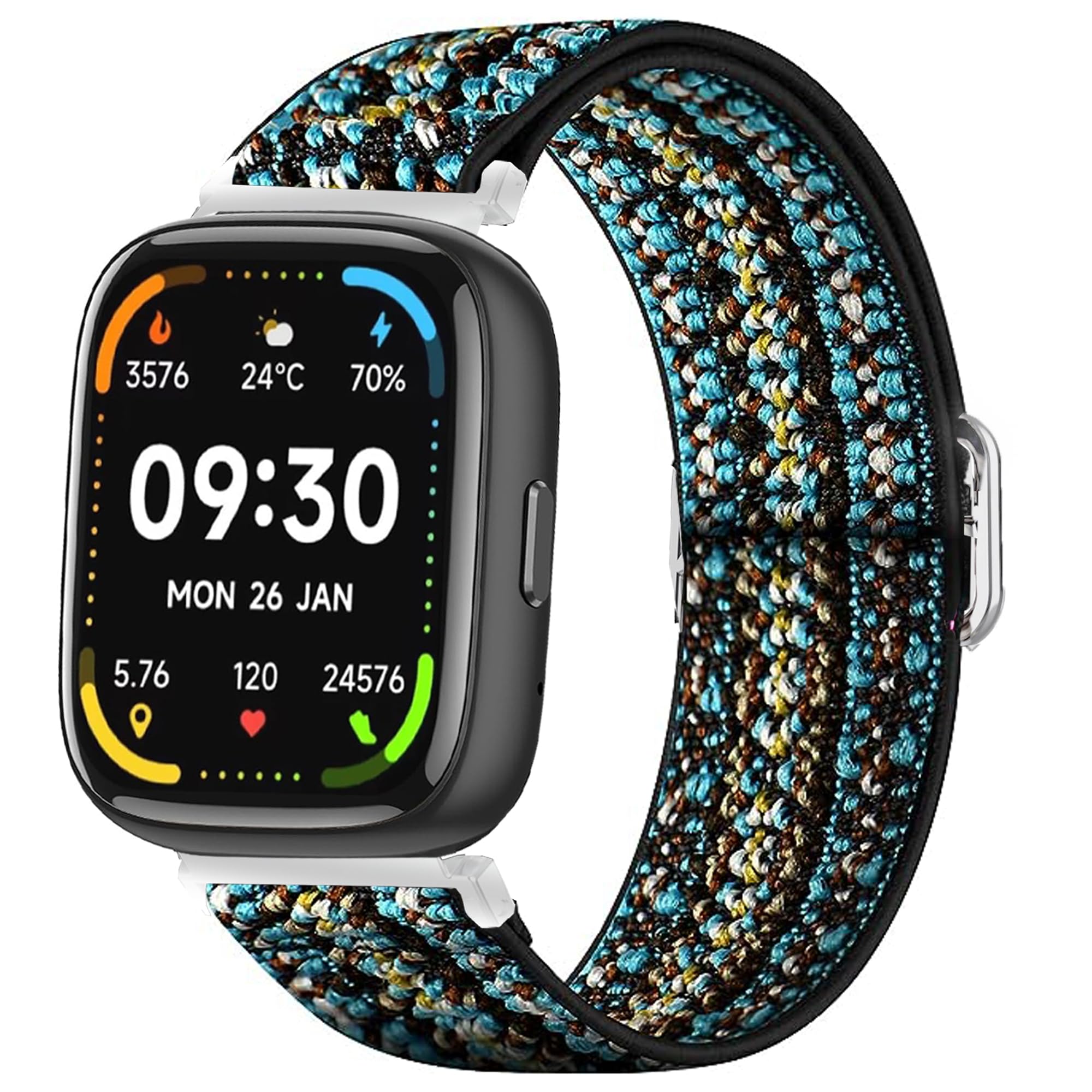 Compatible with MMBX Smartwatch Bands Lamshaw Stretch Elastics Nylon Adjustable Replacement Strap Accessories for Men Women Compatible for