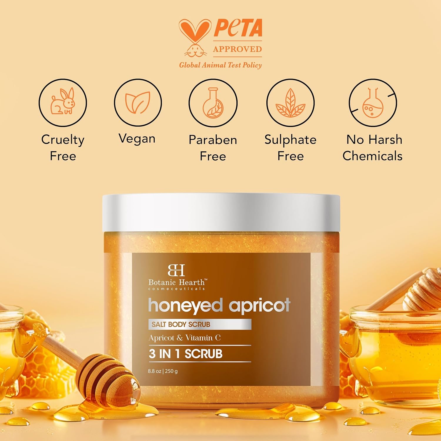 Botanic Hearth Honeyed Apricot Body Scrub - 8.8 fl oz
