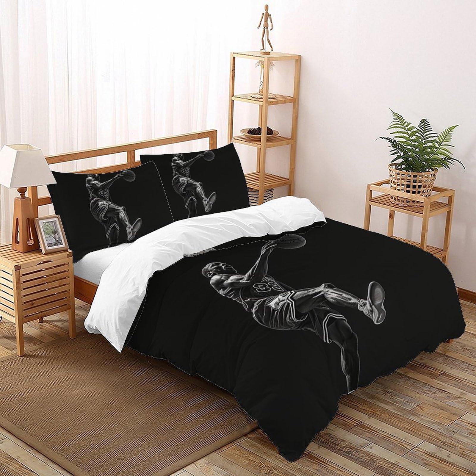 Housse de couette 3D douce et facile d'entretien 200x200cm Slam Dunk avec fermeture éclair