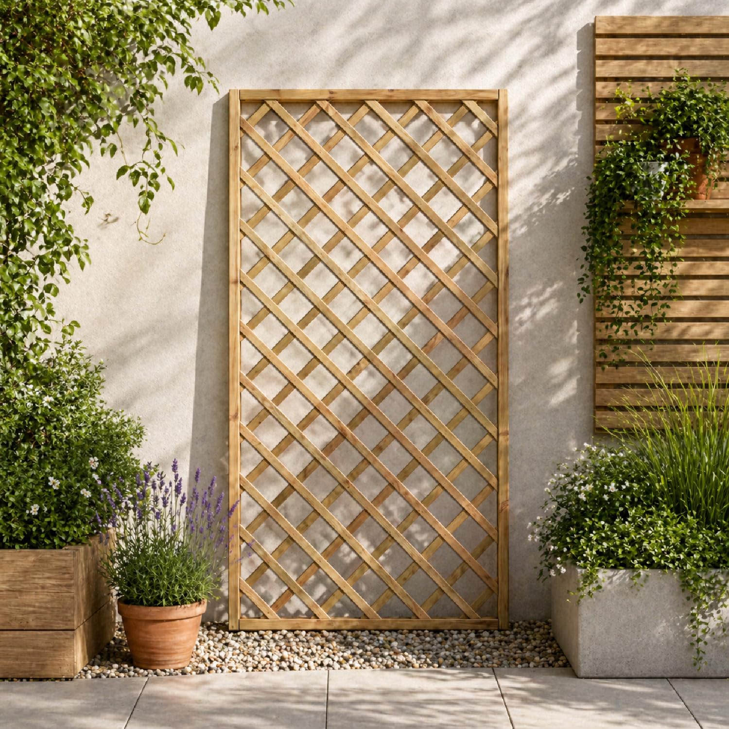 Traliccio In Legno Di Pino Impregnato Pannello Divisorio Griglia Per Giardino Balcone E Terrazza Supporto Decorazione Per Piante Rampicanti Privacy Outdoor 90 x 180 Cm Legno Naturale