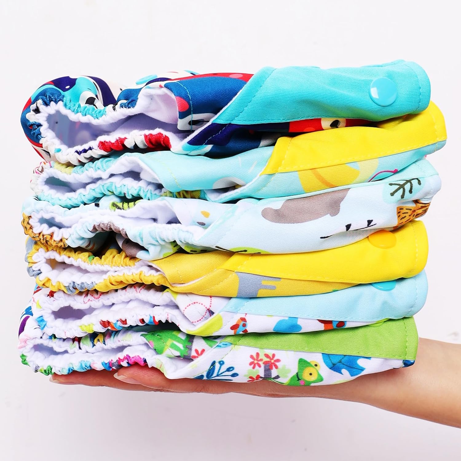 Cloth Diapers 6 Pack with 6 Inserts & 1 Wet Bag - Waterproof Cover, Washable, Reusable & One Size Adjustable Pocket Diapers for Newborns and Toddlers (Bear Set) - Image 4