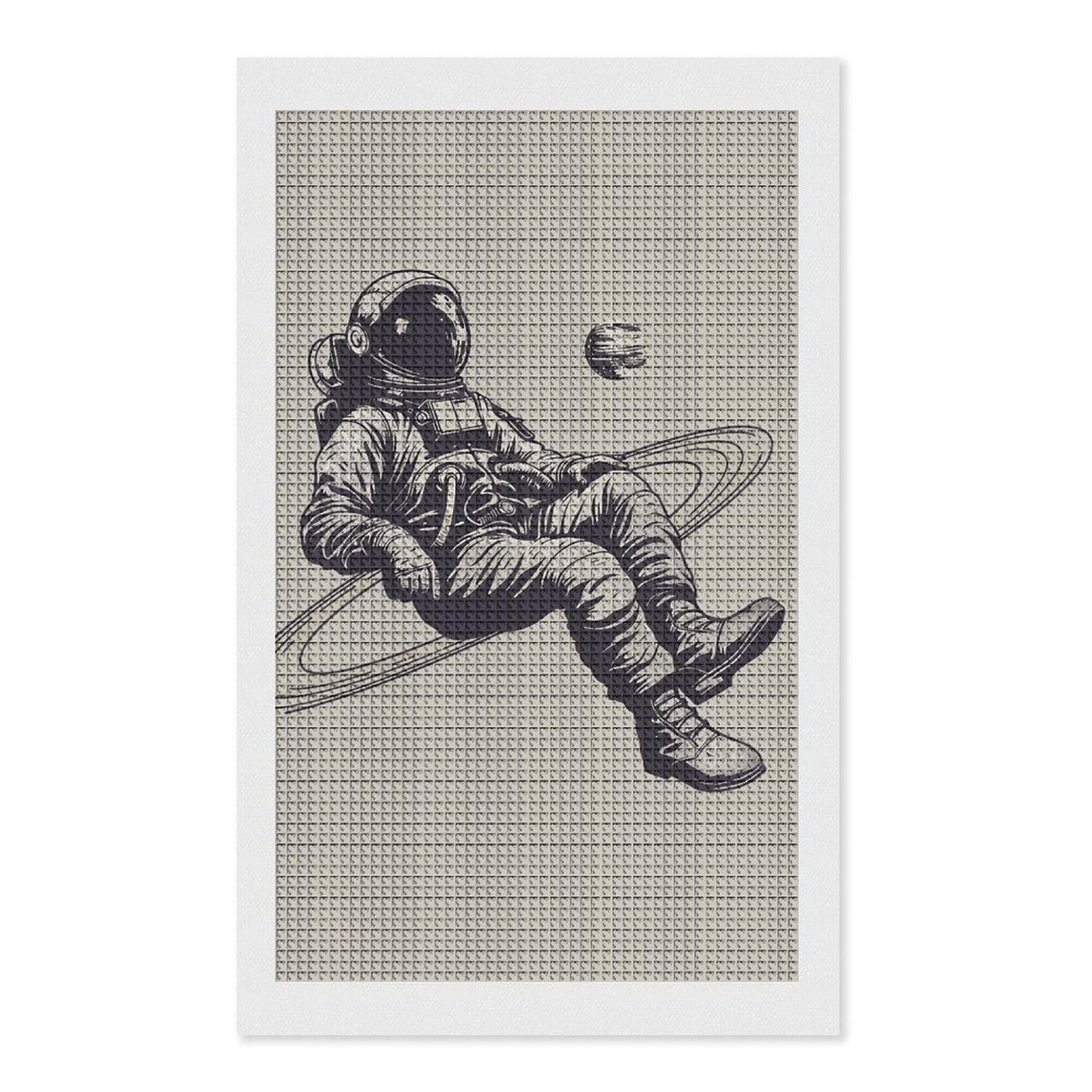 Astronauts and Saturn Diamond Art Kits for Adults, DIY 5D Diamonds Painting Kits for Beginner, Round Full Drill Diamond Dots Painting, 12"x20" Diamonds Pictures Gem Art and Crafts Wall Decor