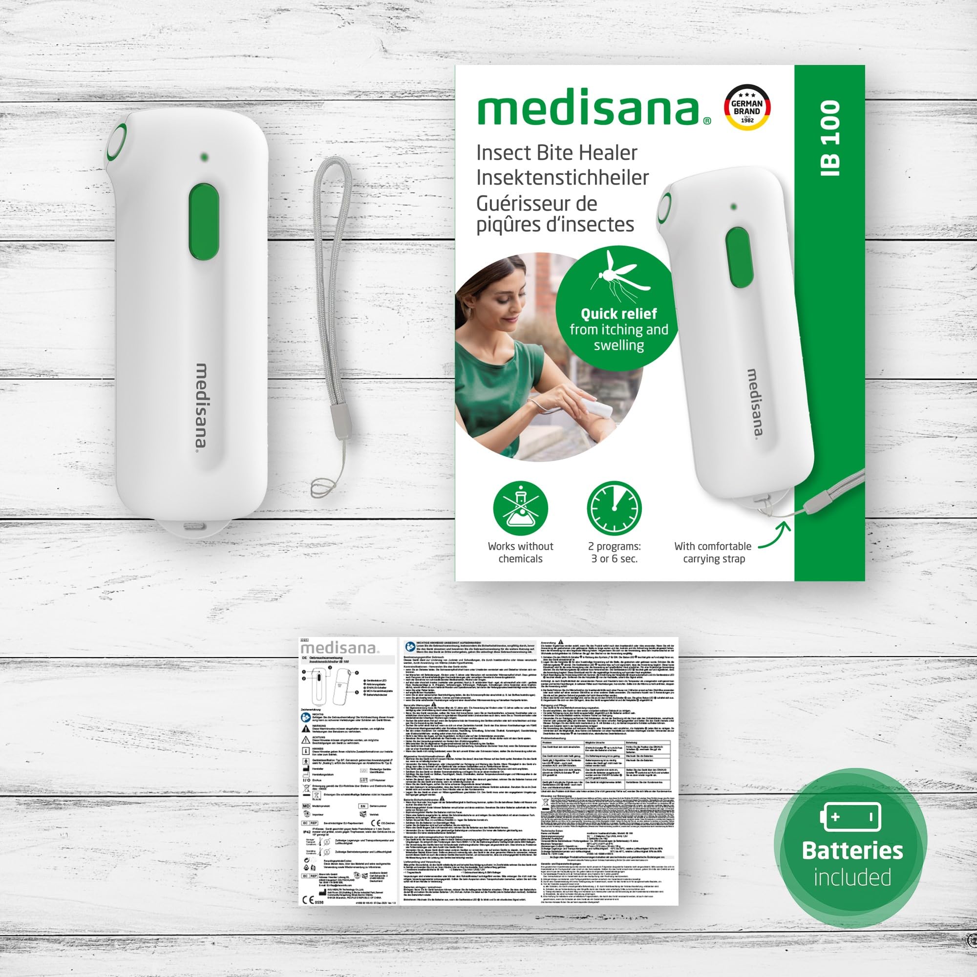 Medisana IB 100 Tratamiento para las mordeduras y picaduras de insectos y mosquitos, muy eficaz contra el picor y la hinchazón, sin sustancias químicas, aplicación fácil