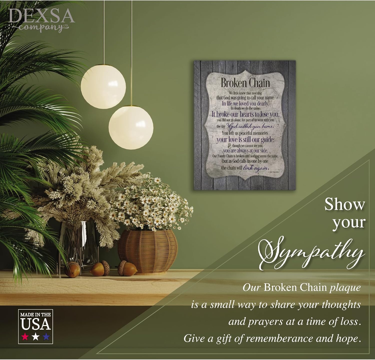 DEXSA Broken Chain New Horizons Wood Plaque 11.75" x 15" | Made in the USA