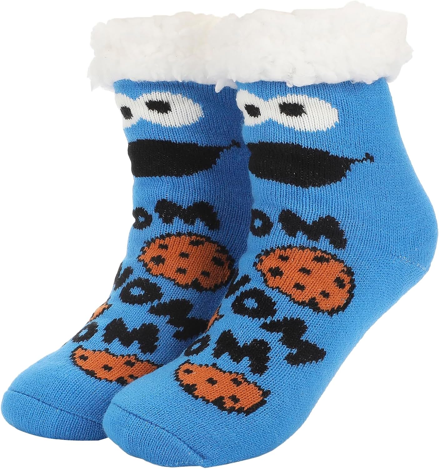 Bioworld Sesame Street Cookie Monster Sherpa Lined Womens Faux Sherpa Lined Quarter Cozy Socks - Image 5