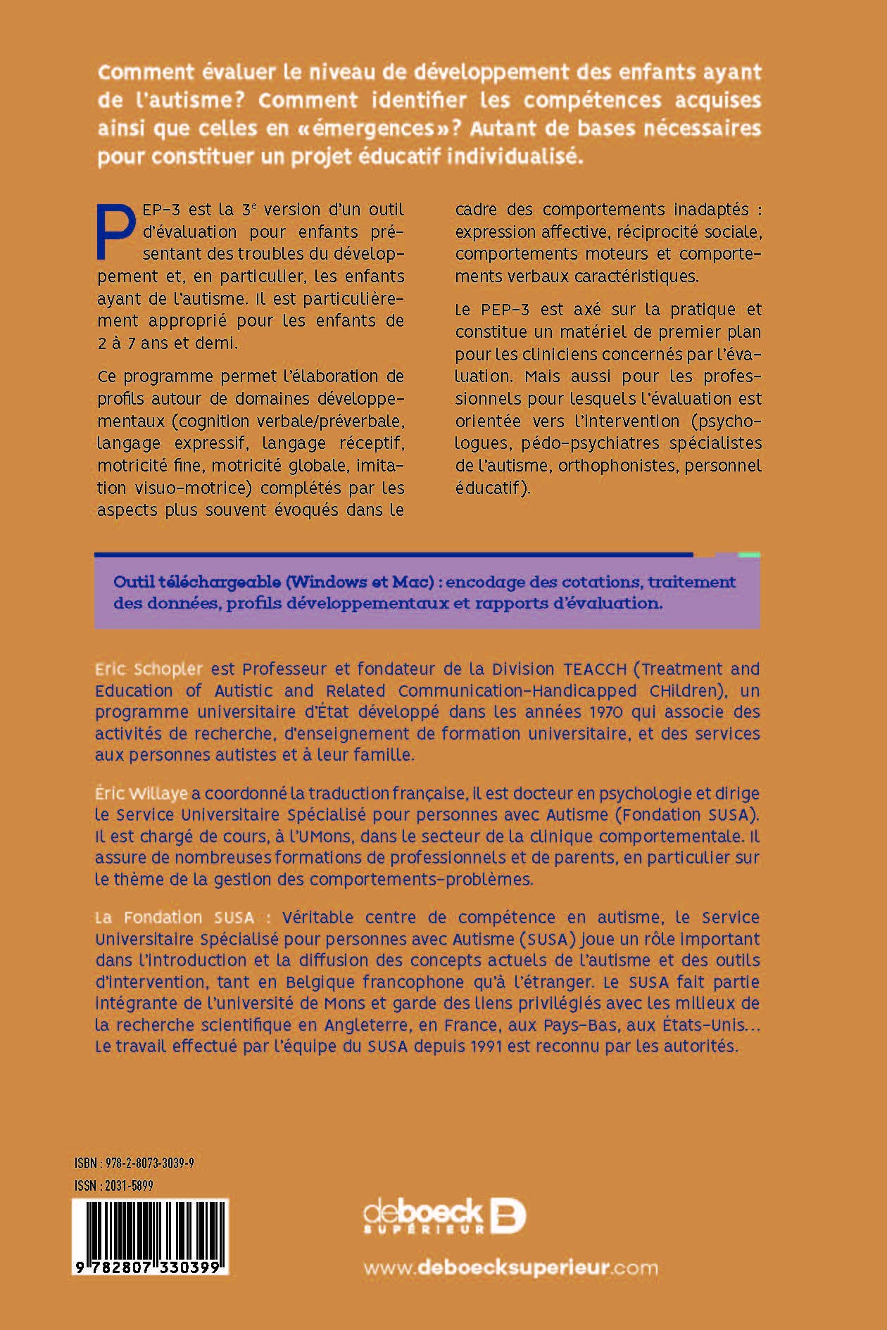 PEP-3 : Profil psycho-éducatif: Évaluation psycho-éducative individualisée de la division TEACCH pour enfants présentant des troubles du spectre de l'autisme