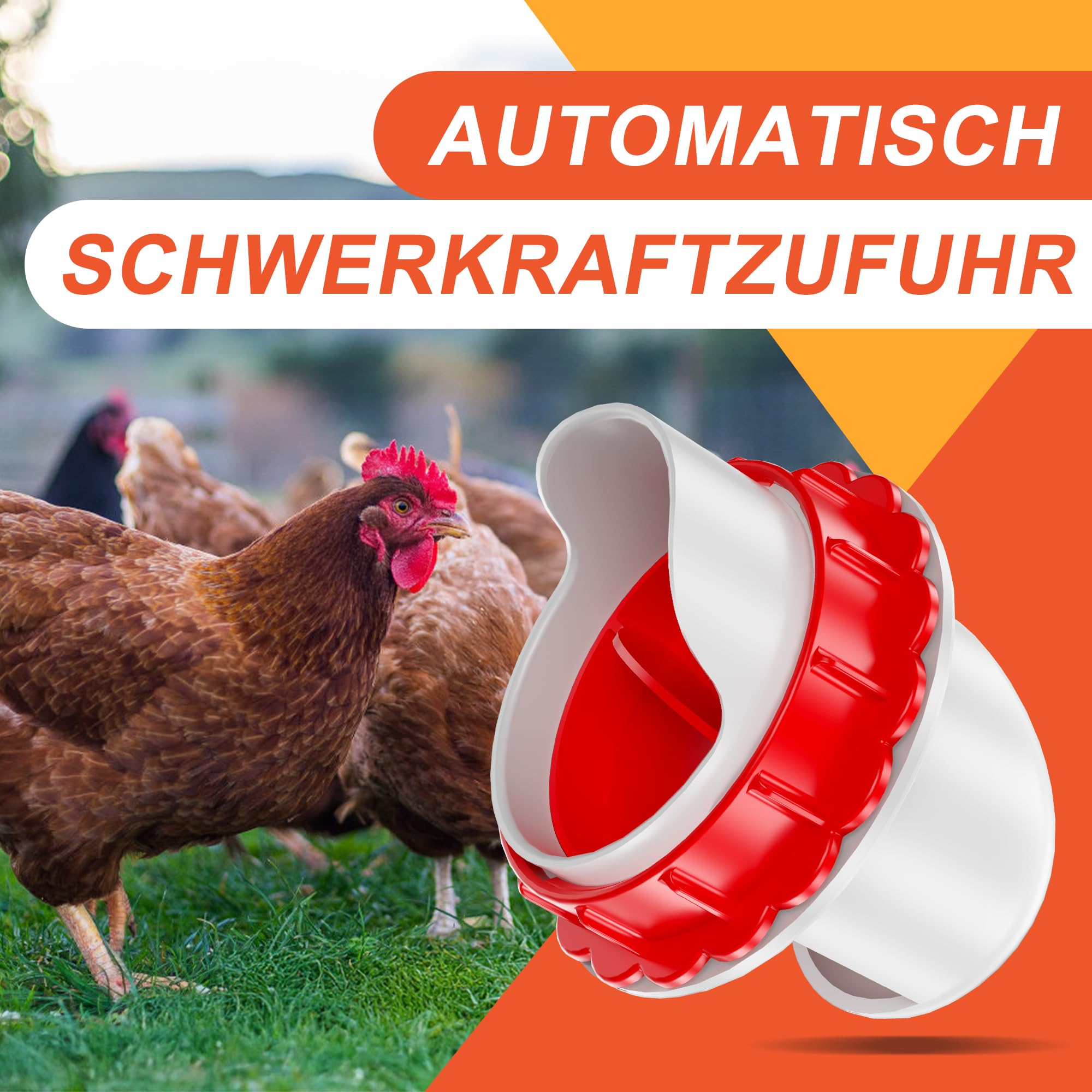 ZenxyHoC DIY Hühner Futterspender ohne Verschwendung, 8-Ausgang Geflügel Futterautomat mit Lochsäge für Eimer und Tröge