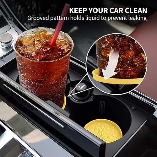 Miniatura 38 de ME.FAN Posavasos de silicona para automóvil, 2.75 pulgadas, universales, antideslizantes, empotrados, para el interior del automóvil, 4