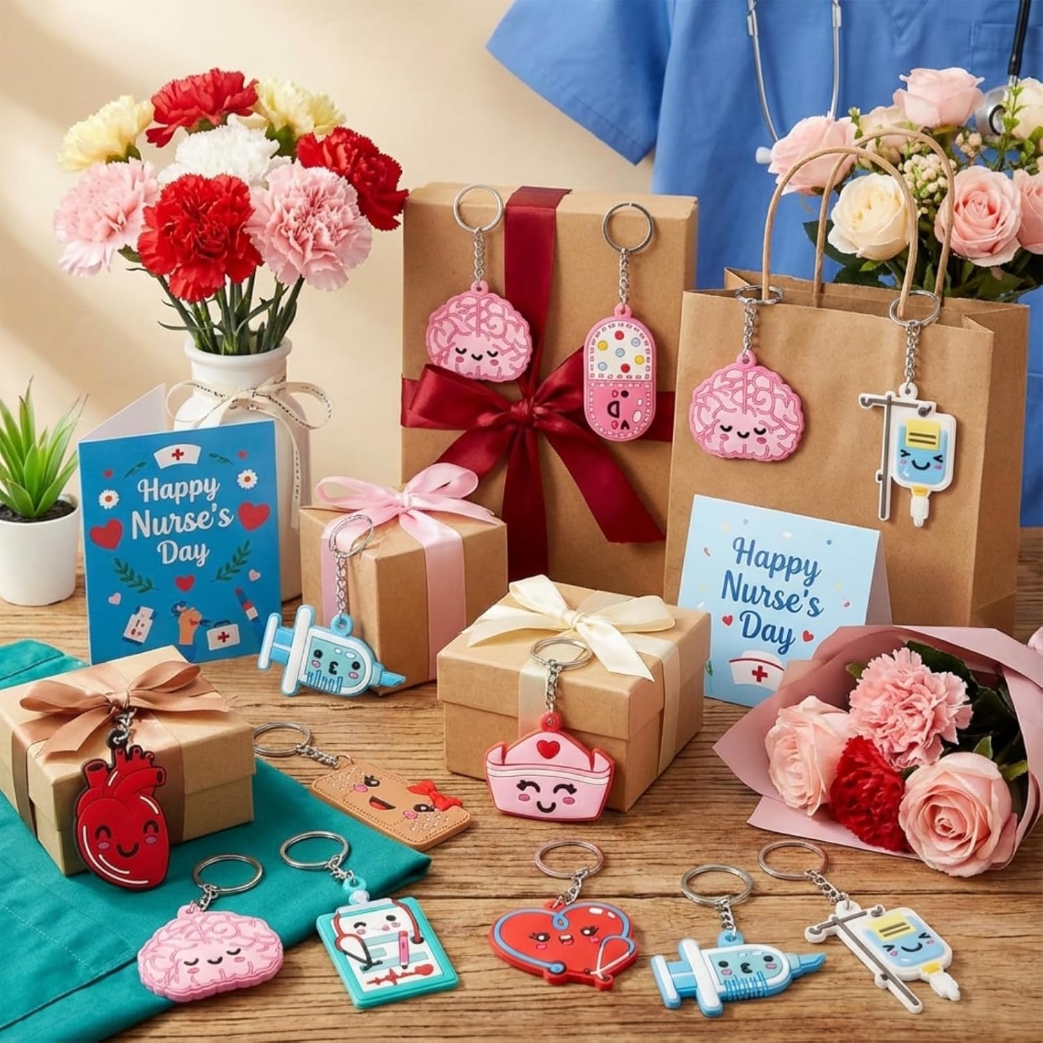 Henoyso 36 Pcs Nurse Keychain Gifts for Women Nursing Appreciation Gift Bulk for Nurse Day Medical Party Favors (Pretty Style) - Image 7