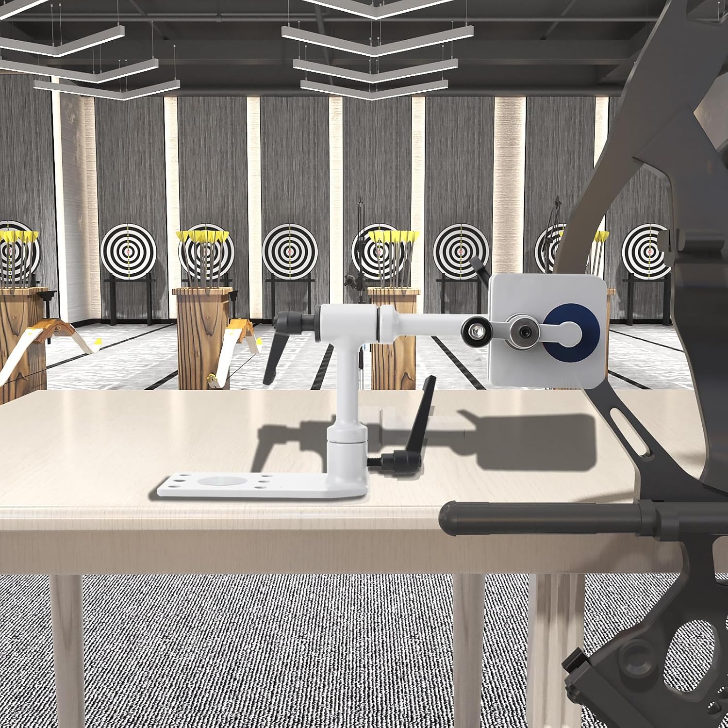 Universal Bow Vise 360° Adjustable Archery Mount Tool for Archery Compound Bow Mounting Vise with Level Tuning Kit Maintenance Accessories