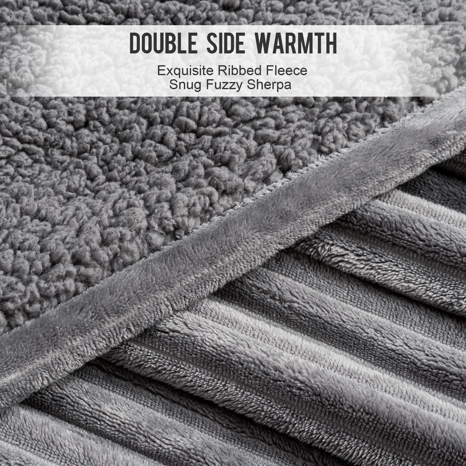 review Uttermara Electric Blanket Twin Size 62x84 inches - Soft Warm Sherpa Heated Blanket, 10 Heating Levels Fast Heating Blanket with 12hrs Auto-Off Timer, Ribbed Fleece Full Body Warming Blanket, Grey