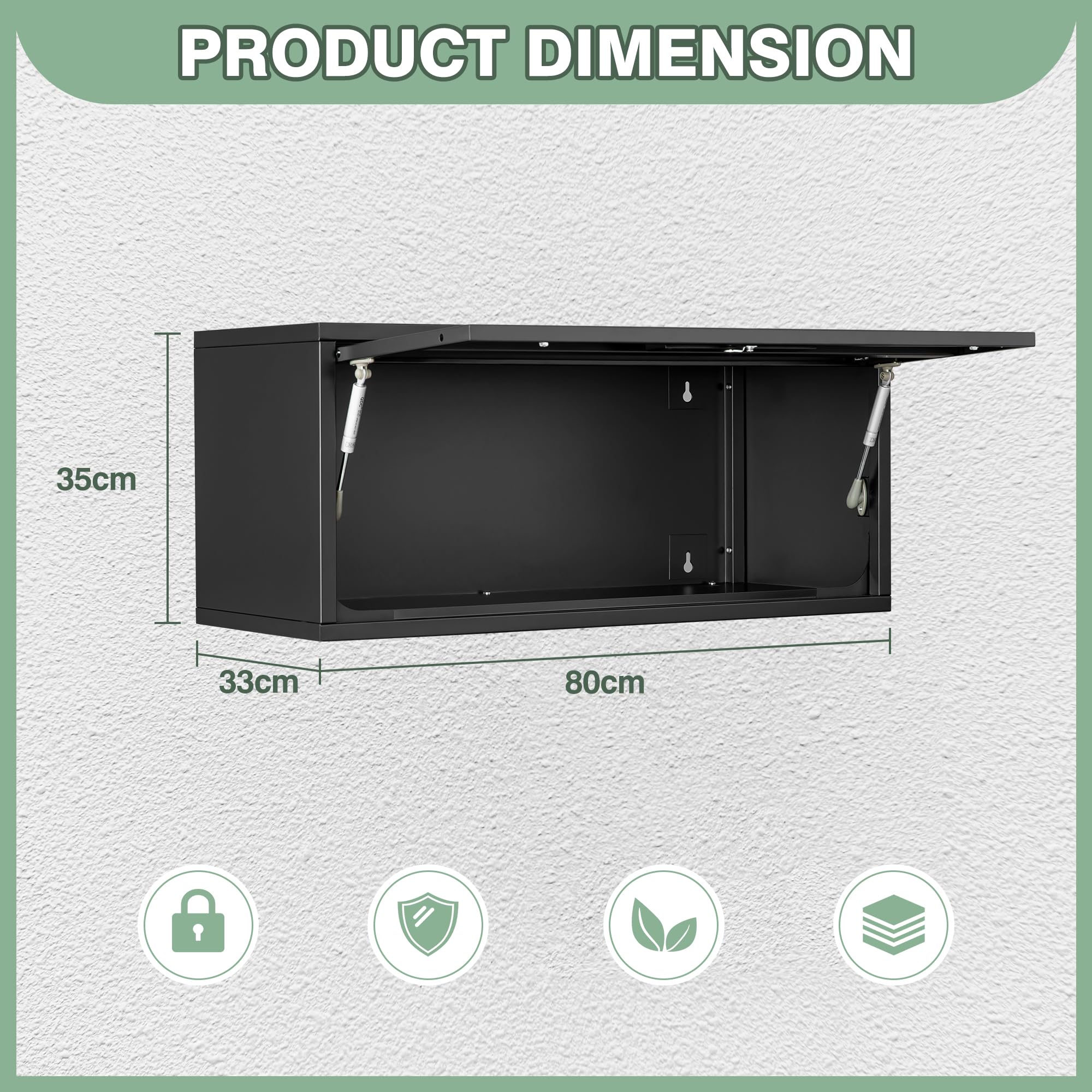 Sightlife Werkstattschrank Hängeschrank Werkzeug-Wandschrank Werkzeugschrank Metall Lochwand Werkzeugwand Stahlschrank Werkstatteinrichtung Wandregal abschließbar 35 x 80 x 33 cm(H x B x T)