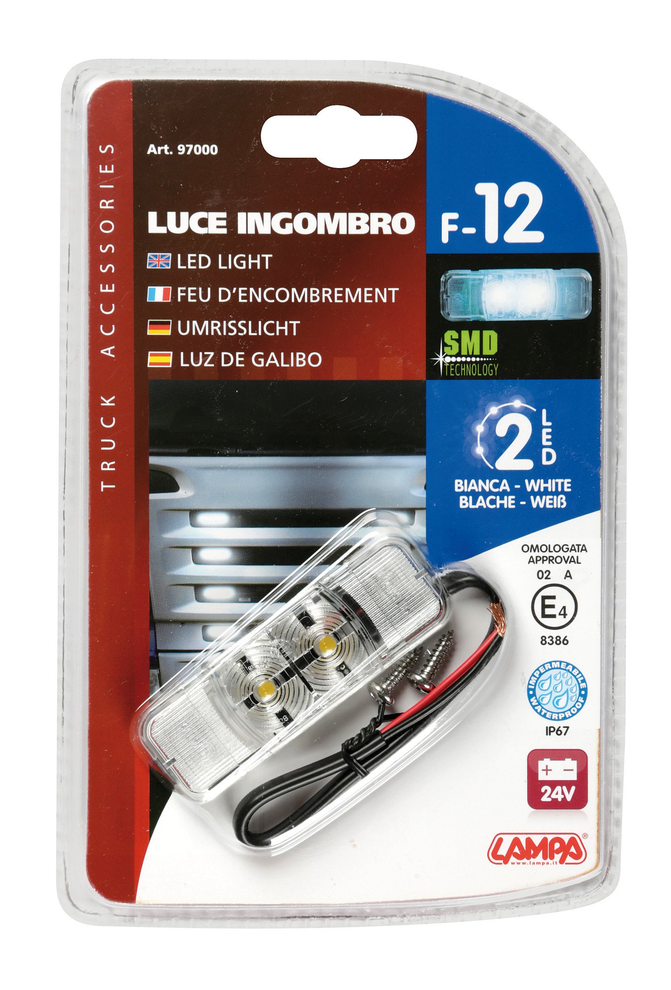 LAMPA 97000 Umrissleuchte Vorne weiß