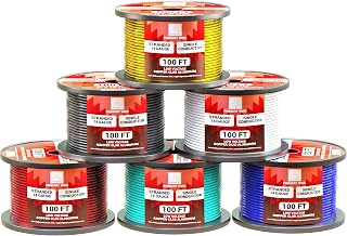 BABOOMBABOOM 14 Gauge Wire 6 Pack - 600ft Colored CCA Automotive Cable, Flexible 12V Low Voltage Electrical Wire