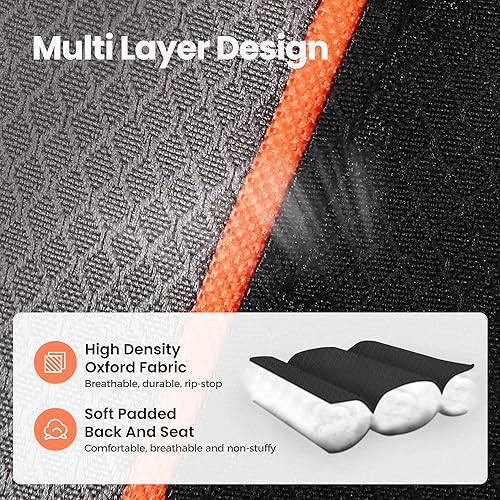 Miniatura 8 de HIGH POINT SPORTS Silla plegable de campamento de gran tamaño, sillas de césped portátiles resistentes, sillas plegables para exteriores con