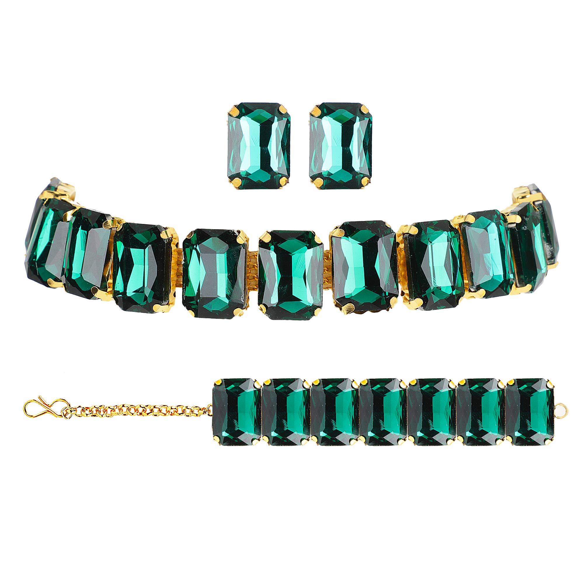Shining Diva Fashion Latest Choker Design Stylish Traditional Crystal Bracelet Earrings Necklace Jewellery Set For Womens (12437S), Style07, One (B08ZJ4XXHJ) Amazon Price History, Amazon Price Tracker