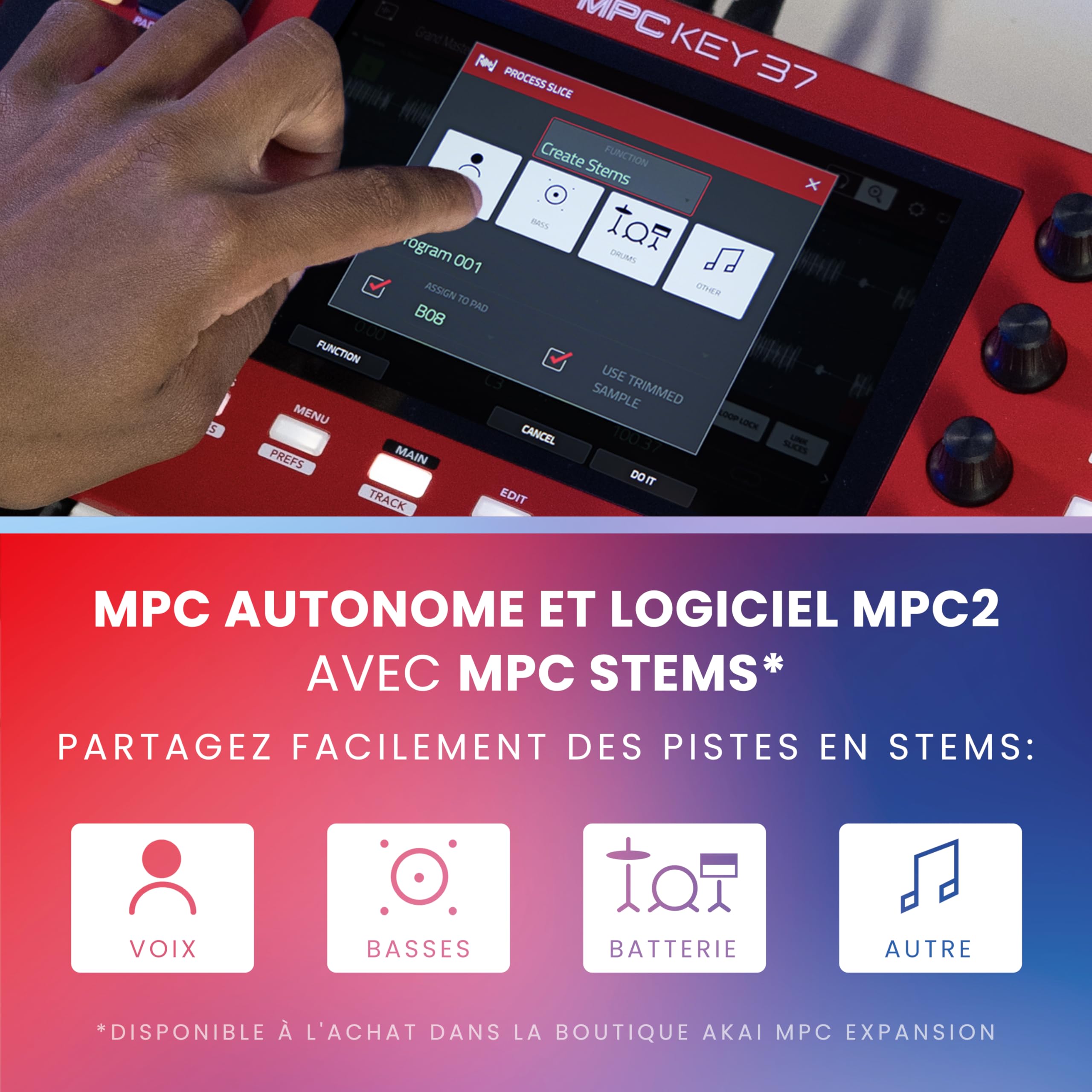 Akai Professional MPC Key 37 Synthétiseur de Production Autonome, Boîte à Rythmes, Clavier MIDI, avec Wi-Fi, Bluetooth, Écran Tactile, Plug-ins et Intégration Native Instruments