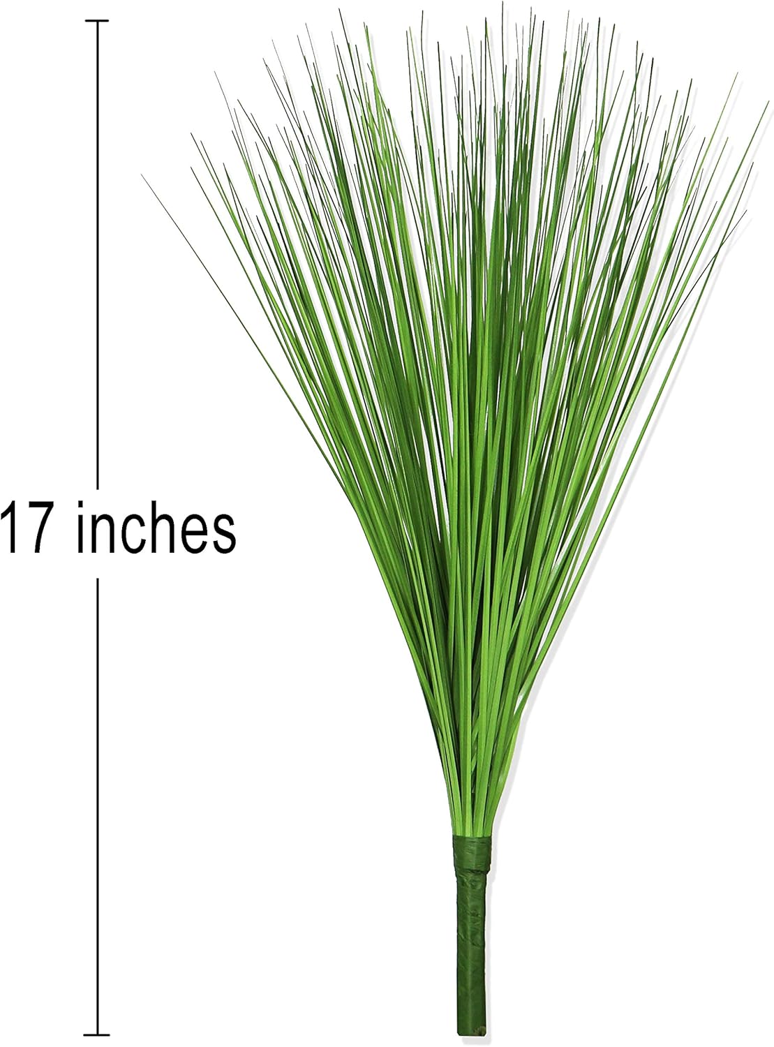 Beebel Artificial Plants 17" Artificial Onion Grass Bushes UV Resistant Plants Faux Shrubs Fake Wheat Grass Greenery Topiaries for Bathroom Home Office House Decorations (4 Pcs/Green)