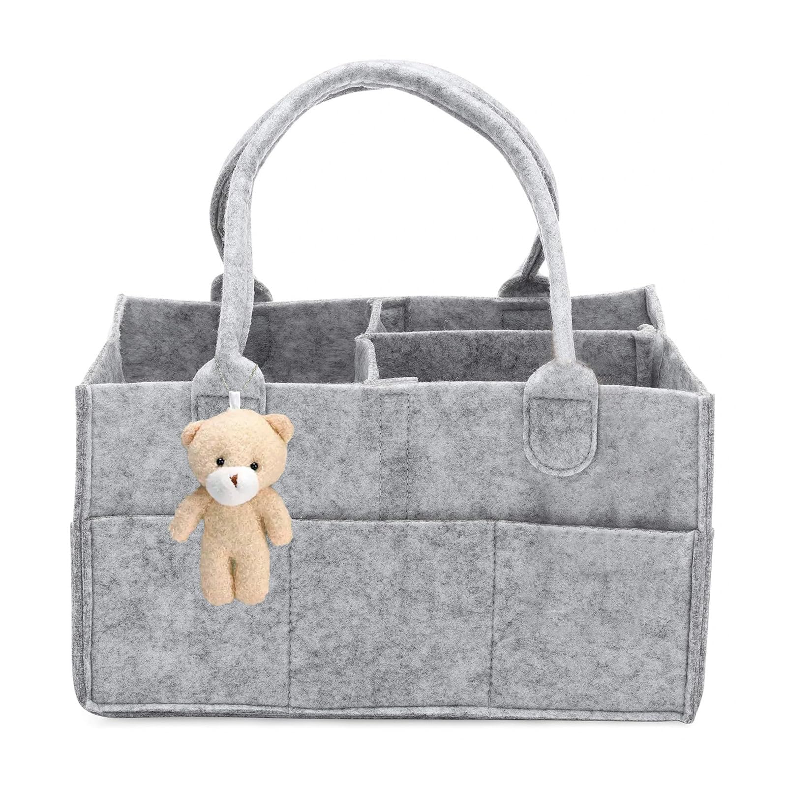 Generisch Baby Organizer Wickeltisch，Wickel Organizer，Diaper Caddy Organizer，Windeltasche FüR Unterwegs，Plush Wrap Organiser，Baby Nappy Caddy Organiser (33 * 23 * 18grau)