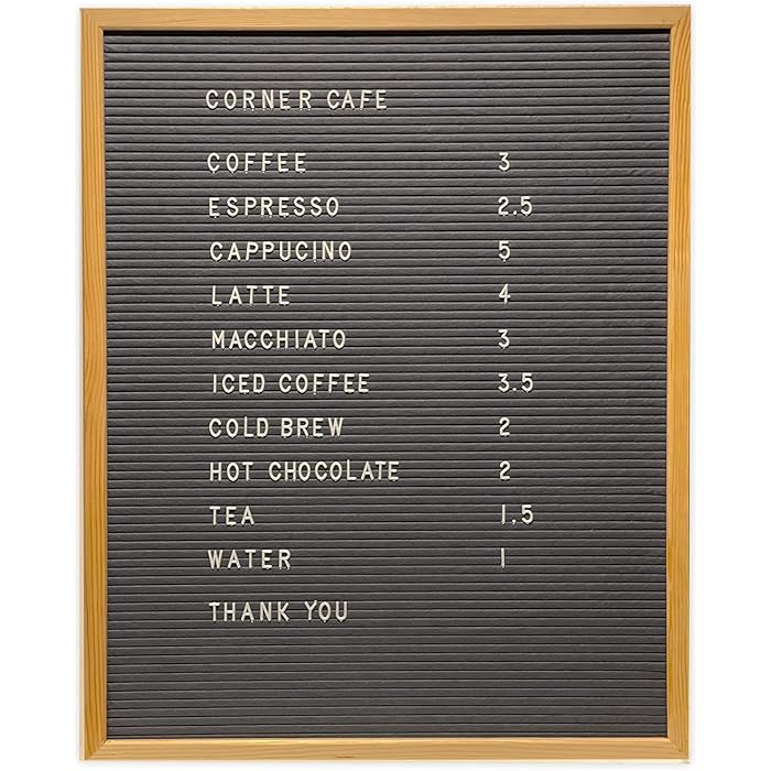 Buy Extra Large Letter Board 24x30 by Majestick Goods Gray Felt Menu