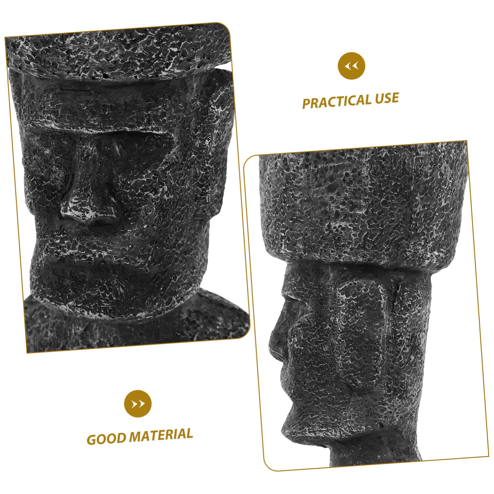 ULTECHNOVO Decorazione per Acquario in Resina, Statua Moai Stile Antico, Effetto Roccia Realistico, Facile da Disporre, per Acquario e Ufficio