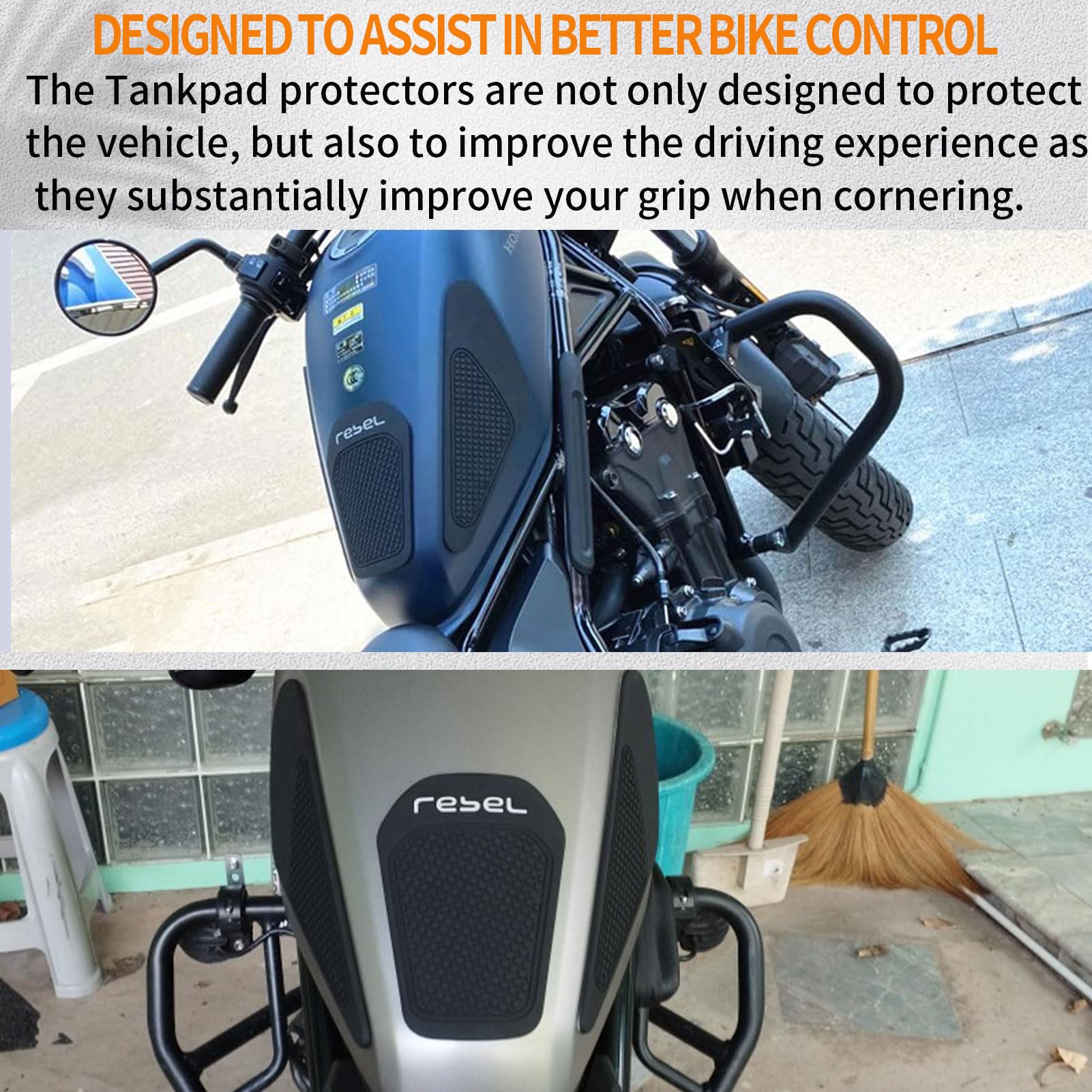 2 Pads Antiscivolo Per Serbatoio Per X300 2017-2019 | Adesivi In Elastomero Con 3M | Colore Nero - 2