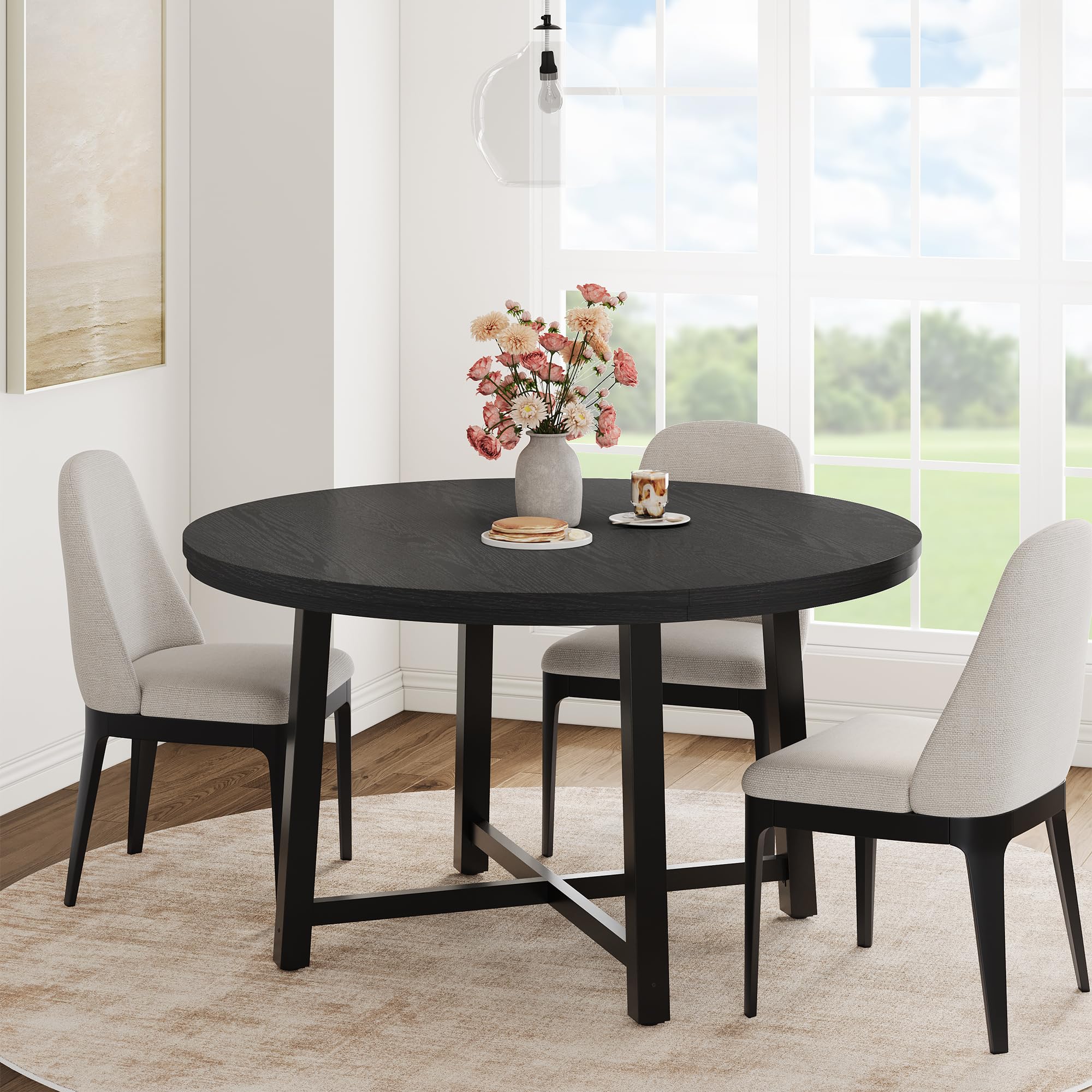 Table de salle à manger ronde 4-6 personnes gain de place pour petite pièce