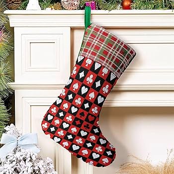 Black sequin christmas stocking Clearance