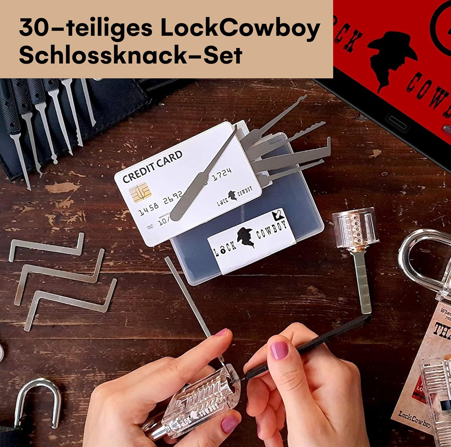 Unlock Your Skills: LOCK COWBOY 30-Piece Practice Lock Pick Set for Beginners & Pros!