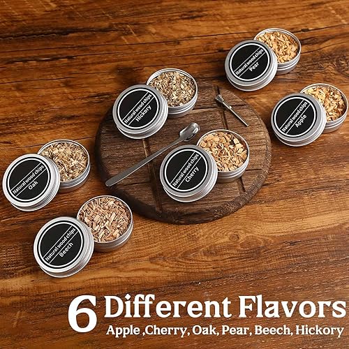 Miniatura 5 de Kit de ahumador eléctrico de whisky, ahumador de cóctel recargable con 6 chips de madera, no necesita butano, regalo para hombres para los amantes