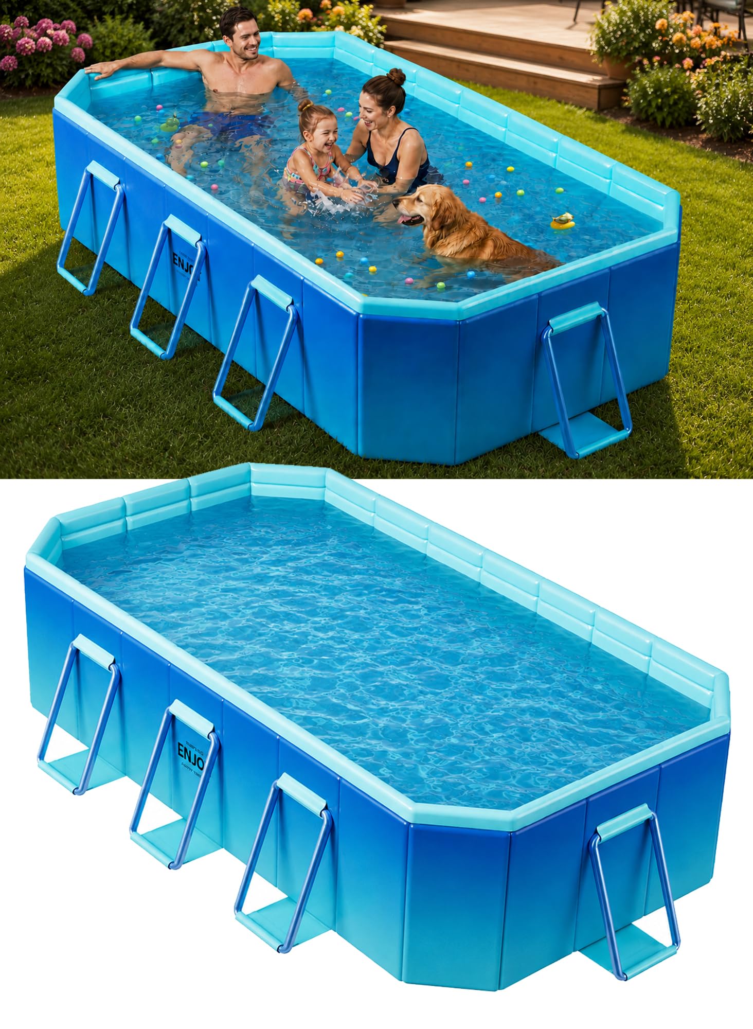 Amazon.com: WOOIIROM Foldable Pool, Non-Inflatable Swimming Pool