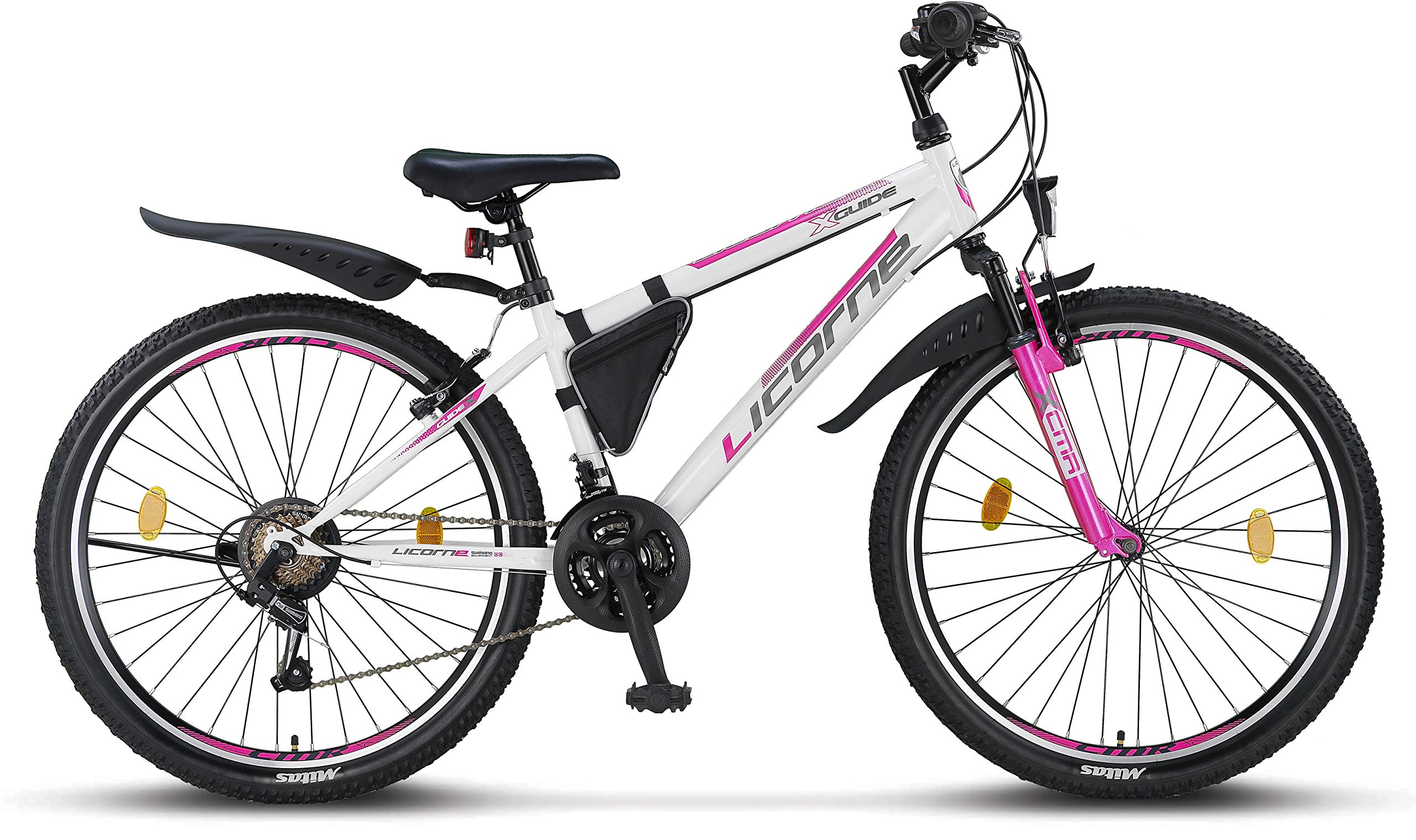 Licorne - Mountain bike per bambini, uomini e donne, con cambio Shimano a 21 marce