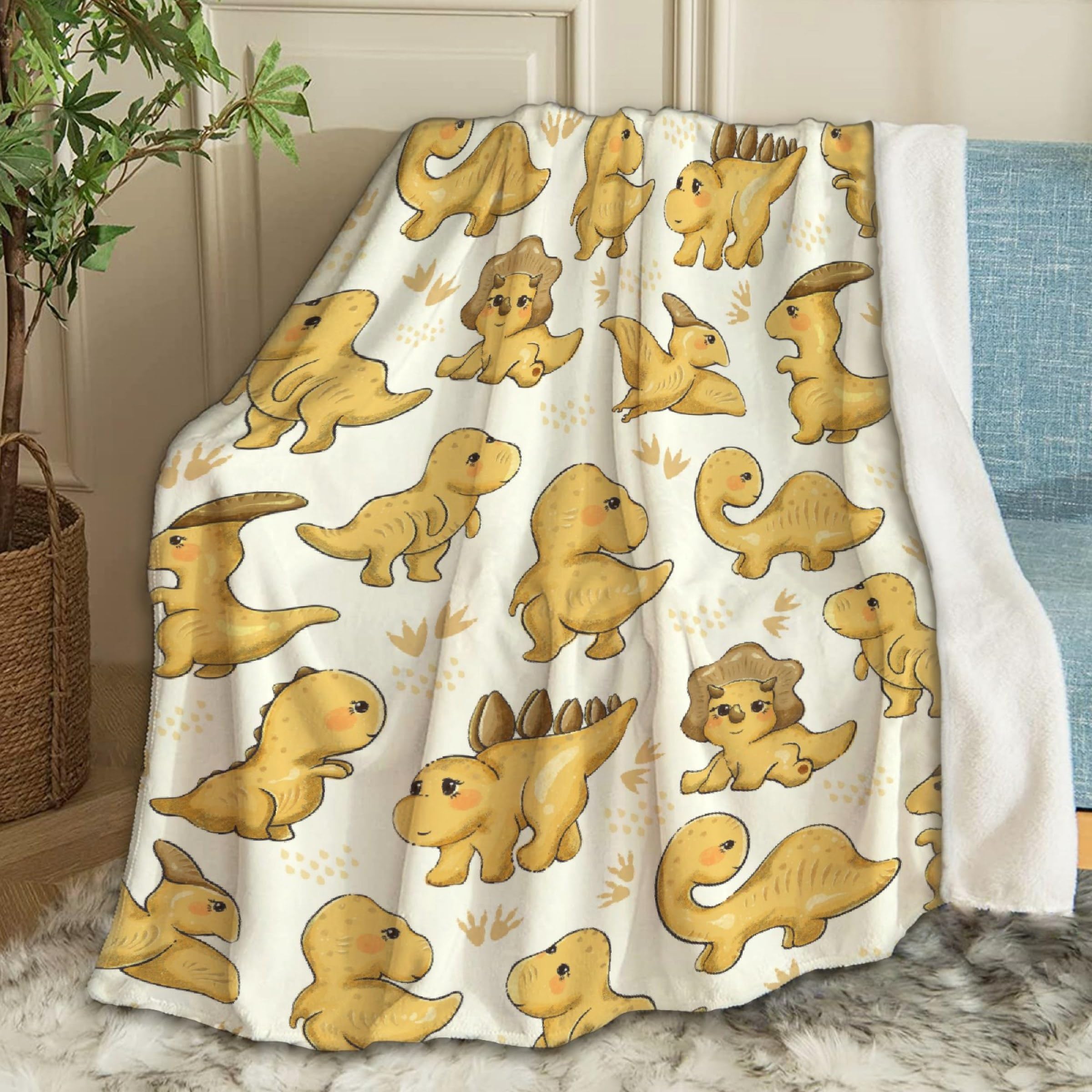 Ottoy Cute Dinosaurs Baby Blanket Gifts Cozy Soft Swaddle Blanket Boys, Girls, Infant, Newborn Receiving Blankets Christmas Birthday Gifts 40