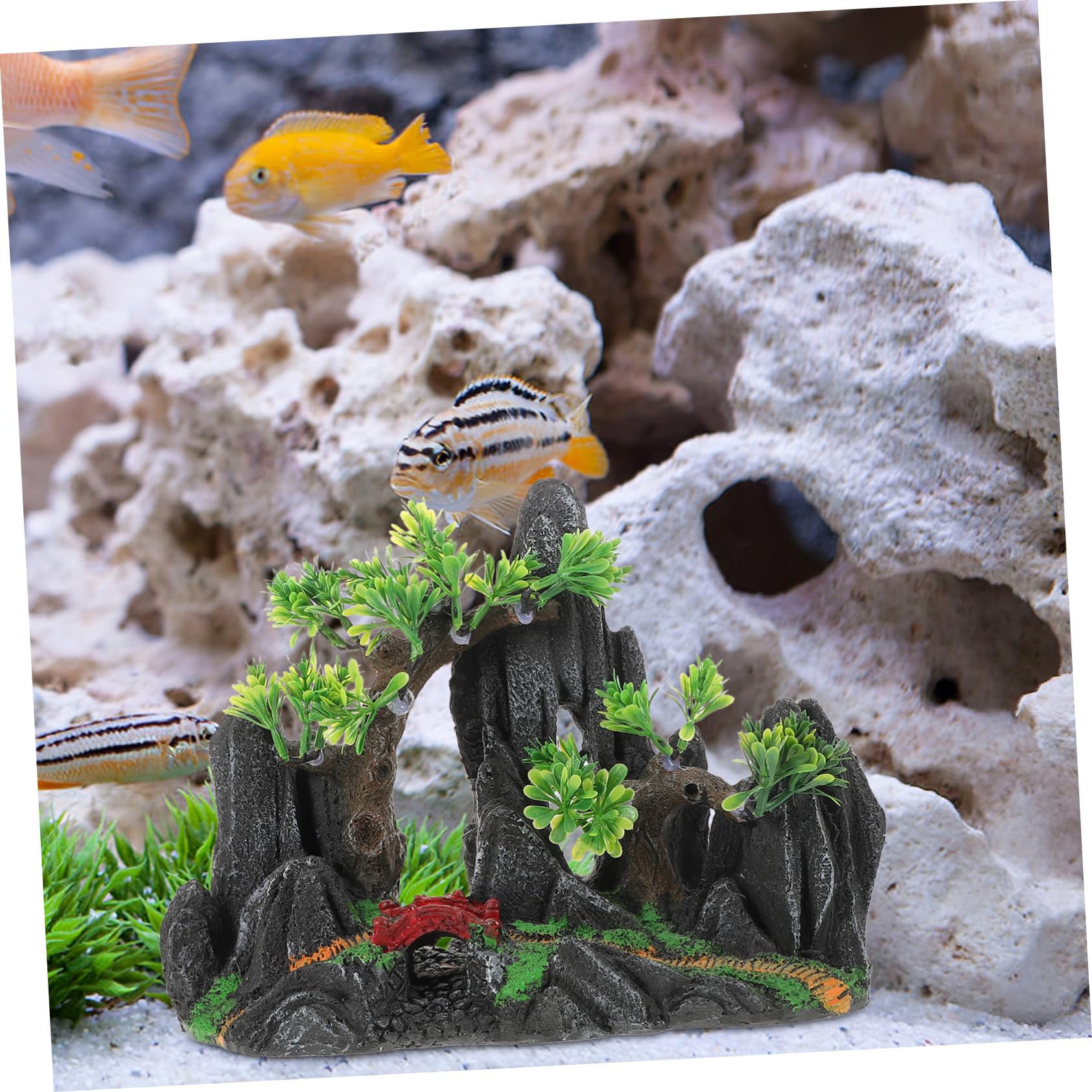 Aquarium-steingarten Mit Brücke Künstlicher Berg Zum Verstecken Von Fischen Unterwasser-Dekoration Für Garnelen