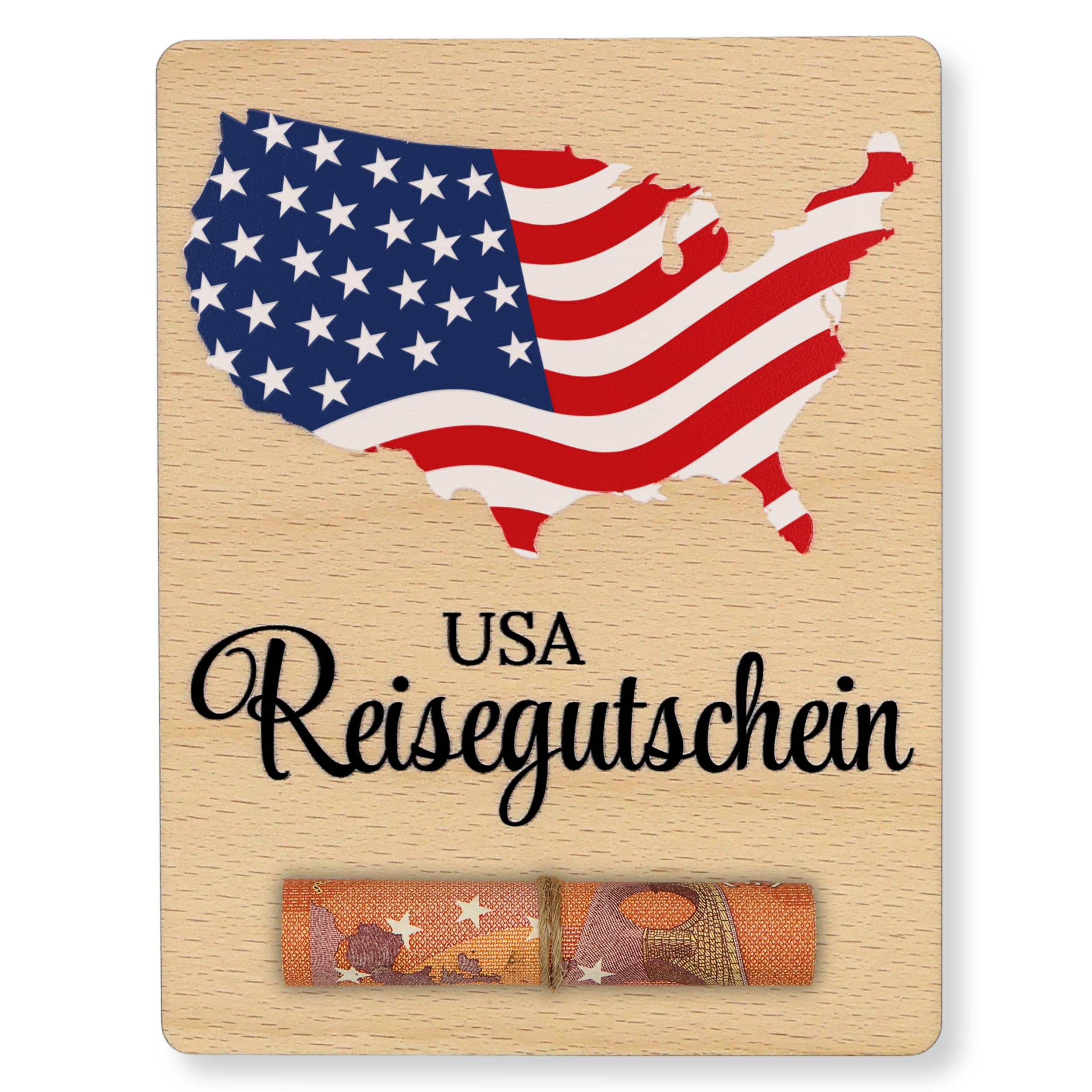 ZUKLA Verpackung für Geldgeschenk USA Reise - 13 x 10 cm - Geschenke für Reisende - Geschenke für Amerika Reise - Reisegutschein Geschenk Verpackung