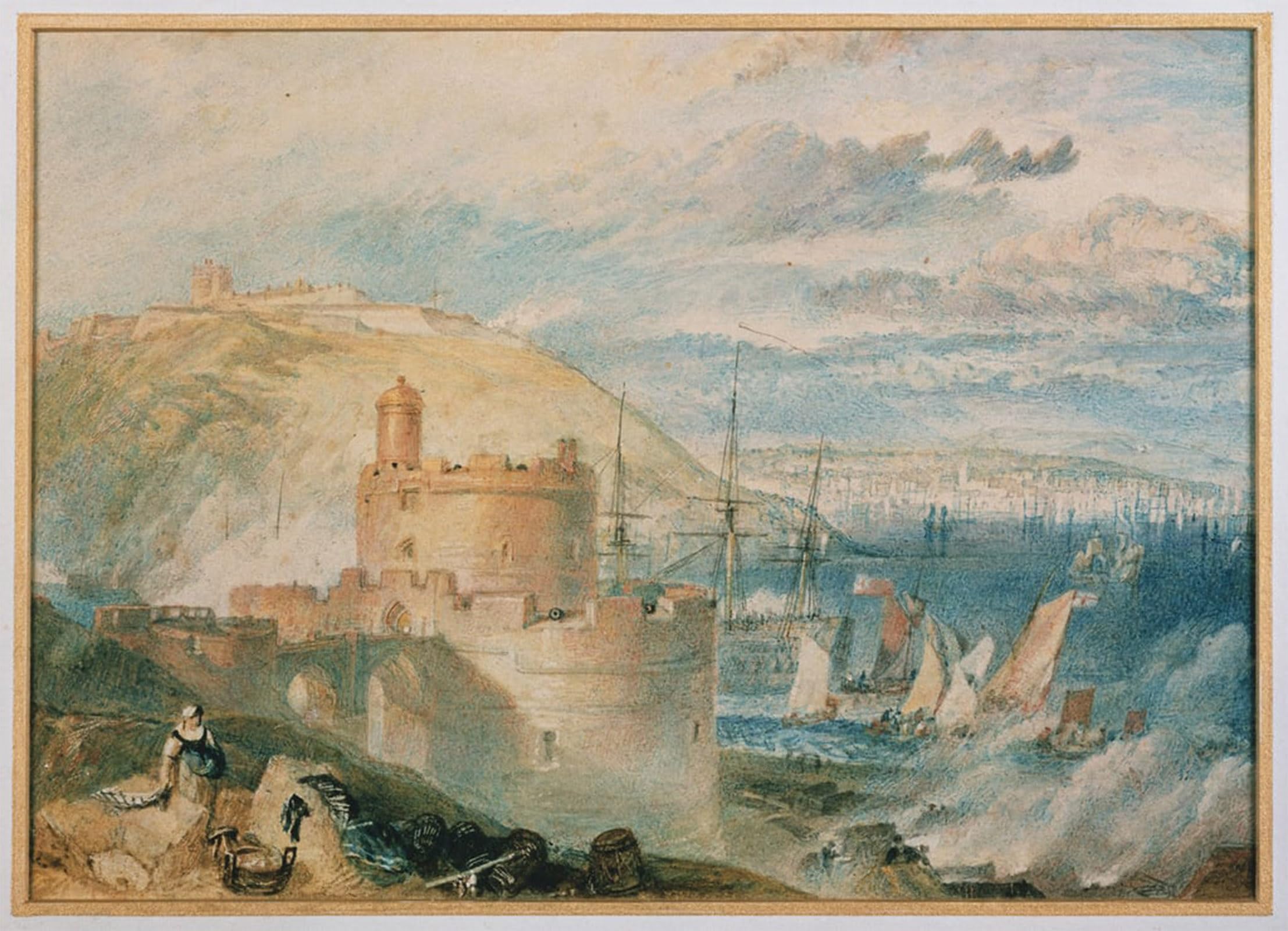 SERENDIPITP Vintage Wall Art Canvas Nordic Poster Canvas Print Picture Falmouth Harbour by Mallord William Turner Wall Art Poster for Home Decor 60x90cm